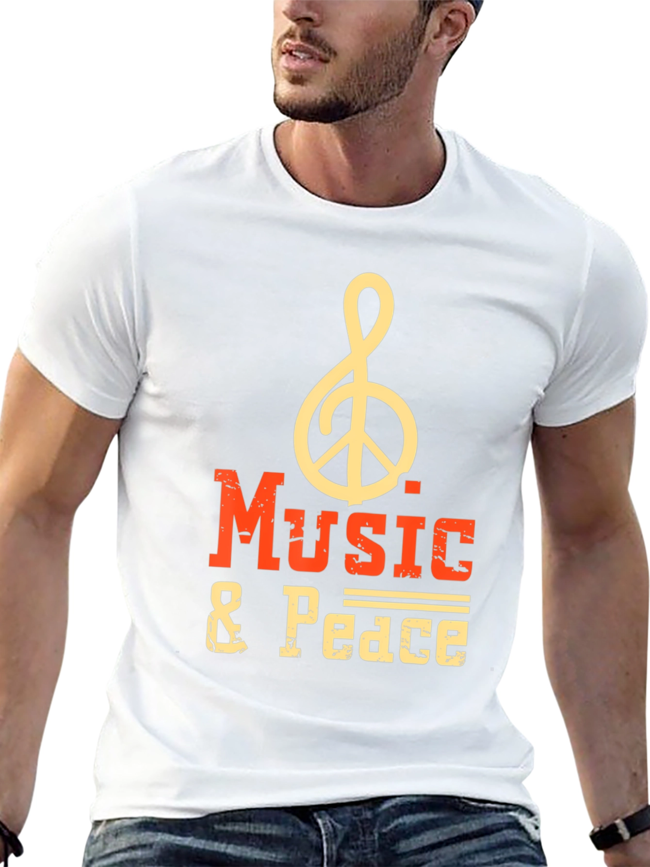 Black Music & Peace T-Shirt - Stylish Graphic Tee view 13