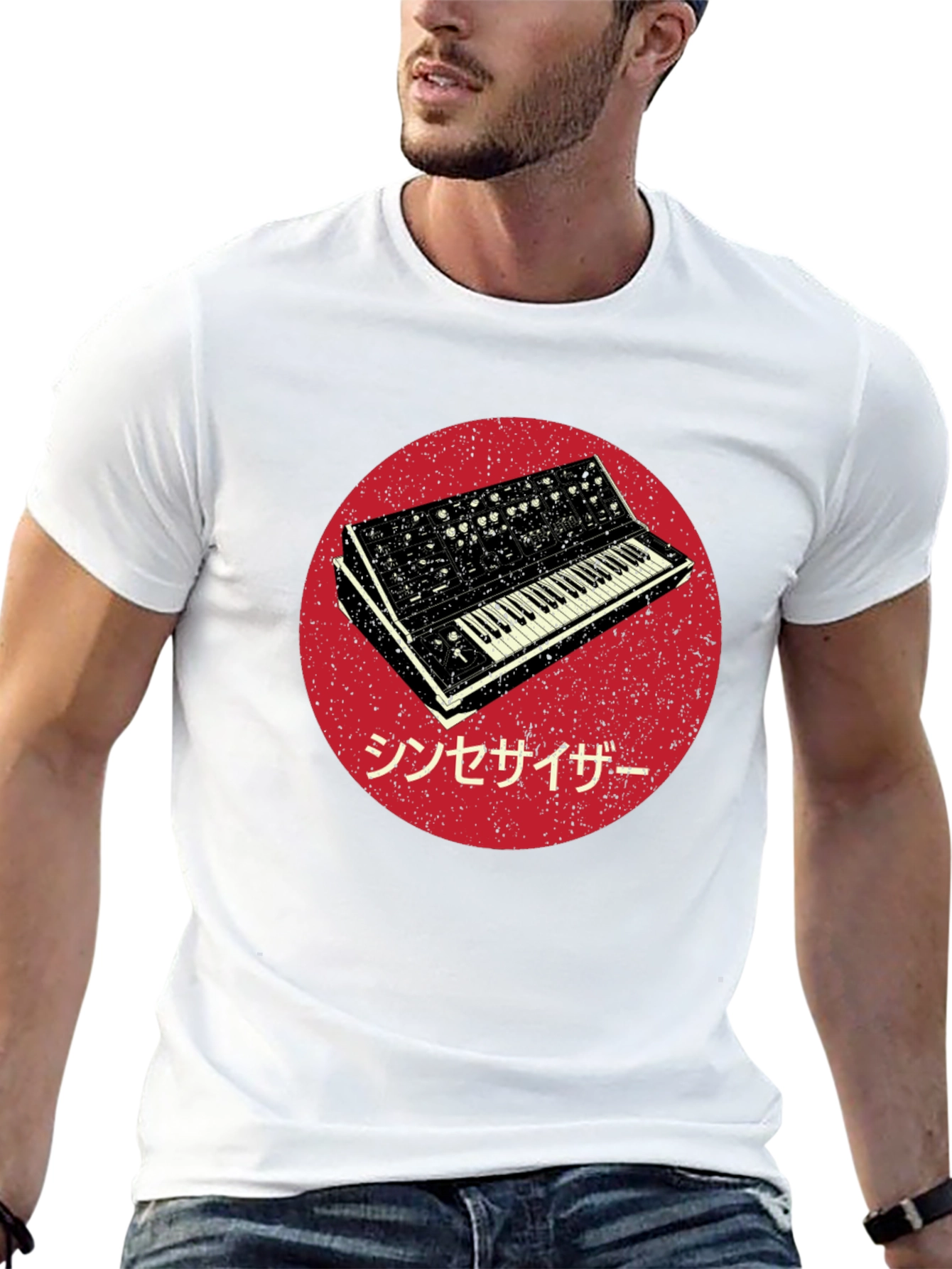 Black Synthesizer Graphic Tee - Retro Music Lover Shirt view 13