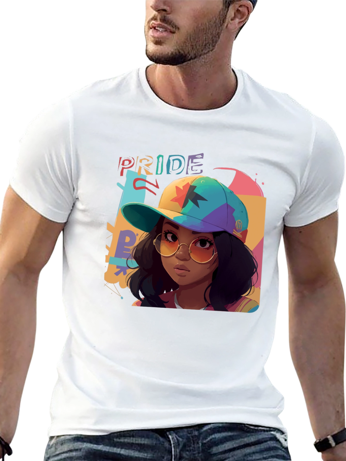 Black Pride Graphic Tee - Colorful Cartoon Woman view 13