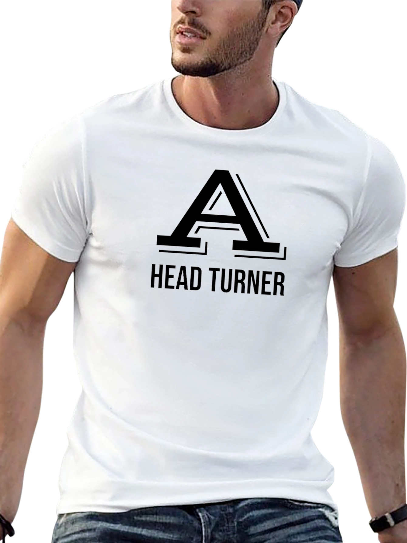 Black Head Turner Graphic T-Shirt - Bold Black Tee view 13