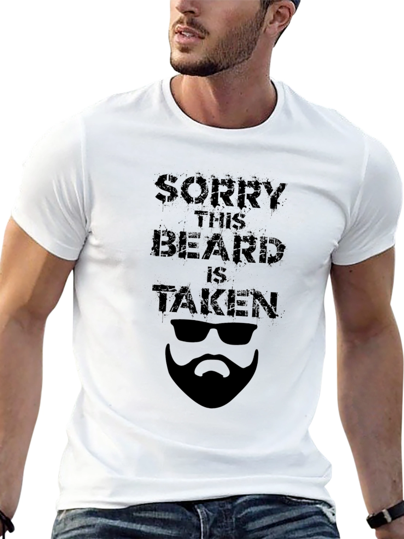 Black Sorry This Beard Is Taken T-Shirt view 13