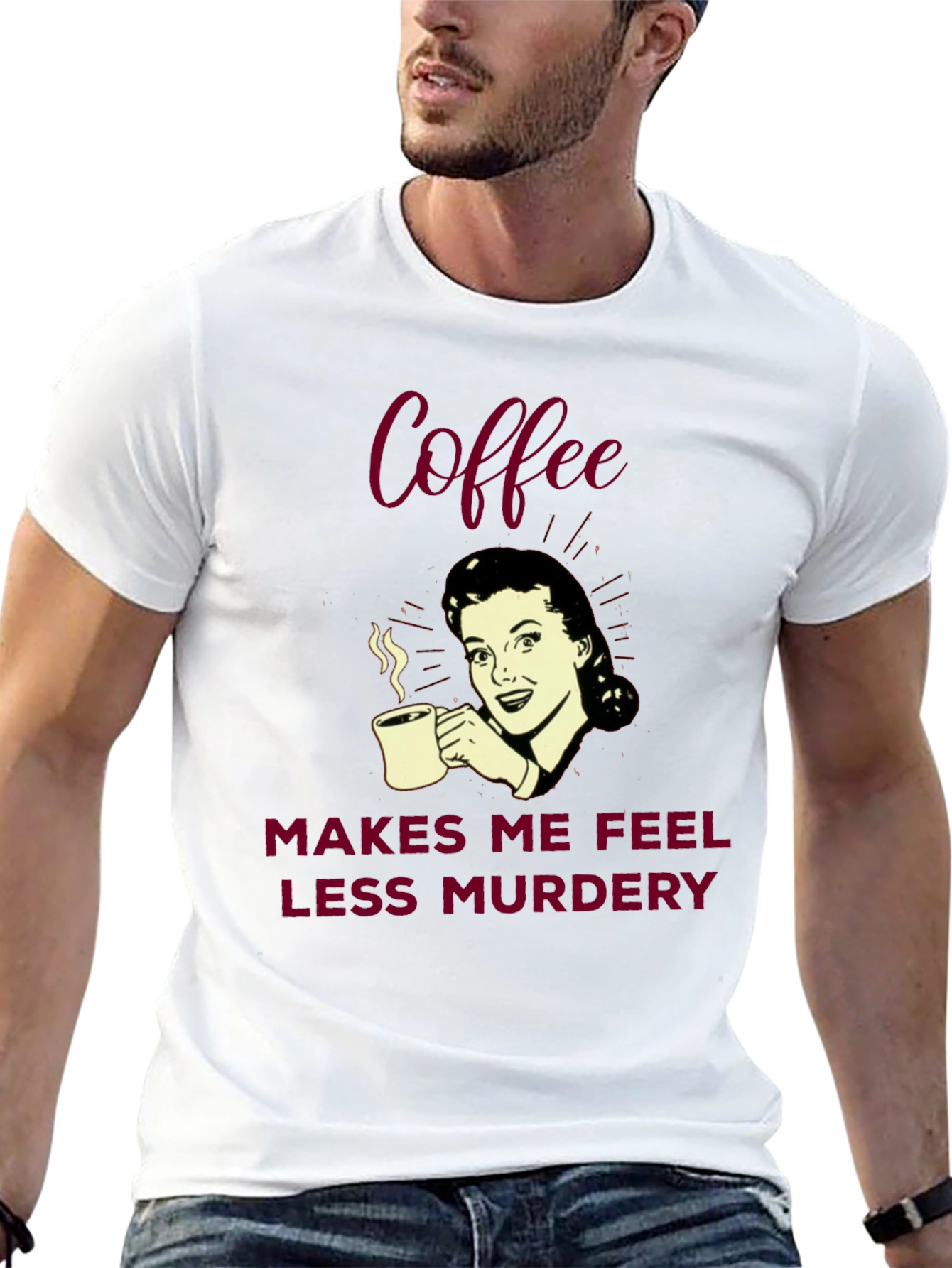 Black Coffee Makes Me Feel Less Murdery Graphic Tee view 13