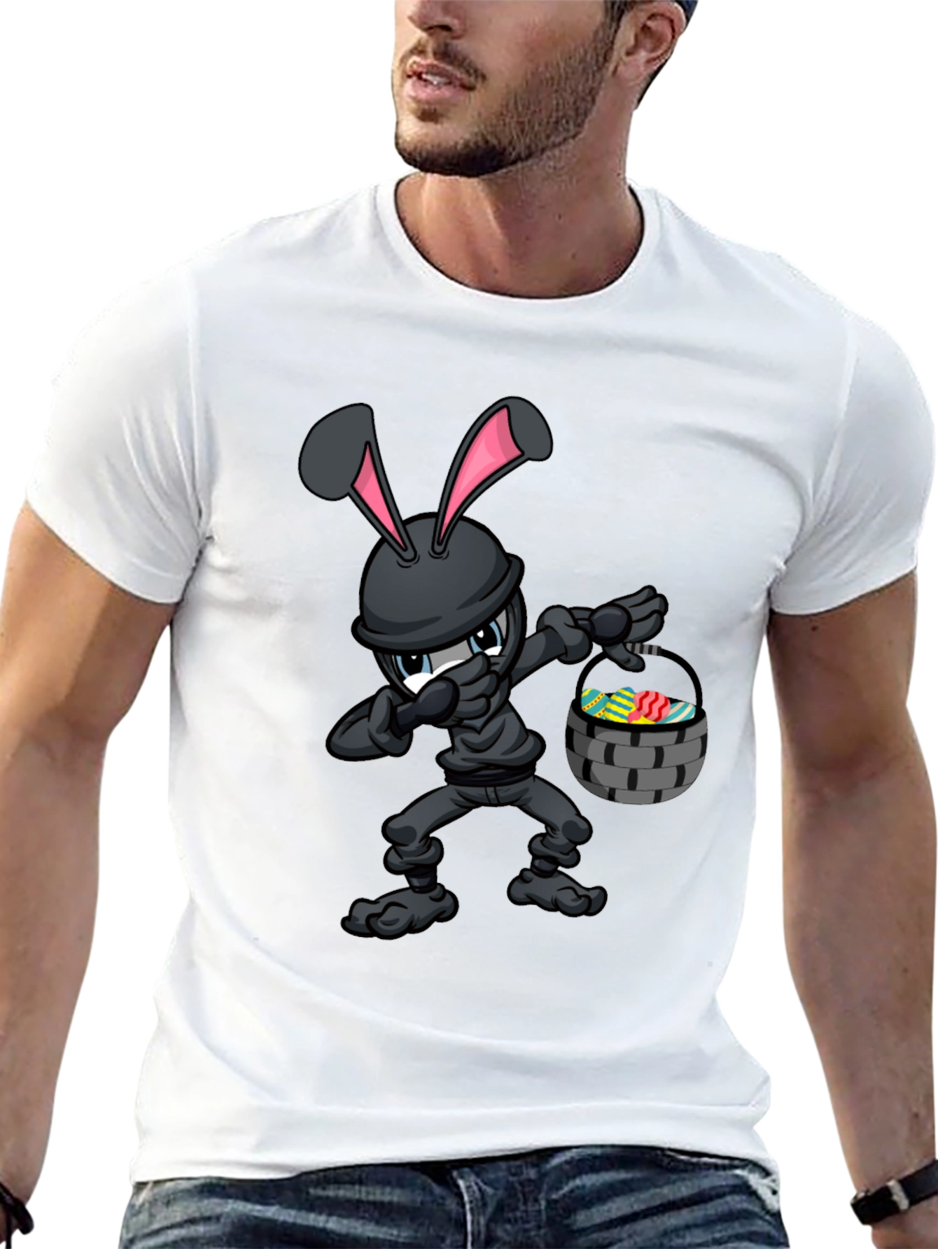 Black Ninja Easter Bunny T-Shirt view 13
