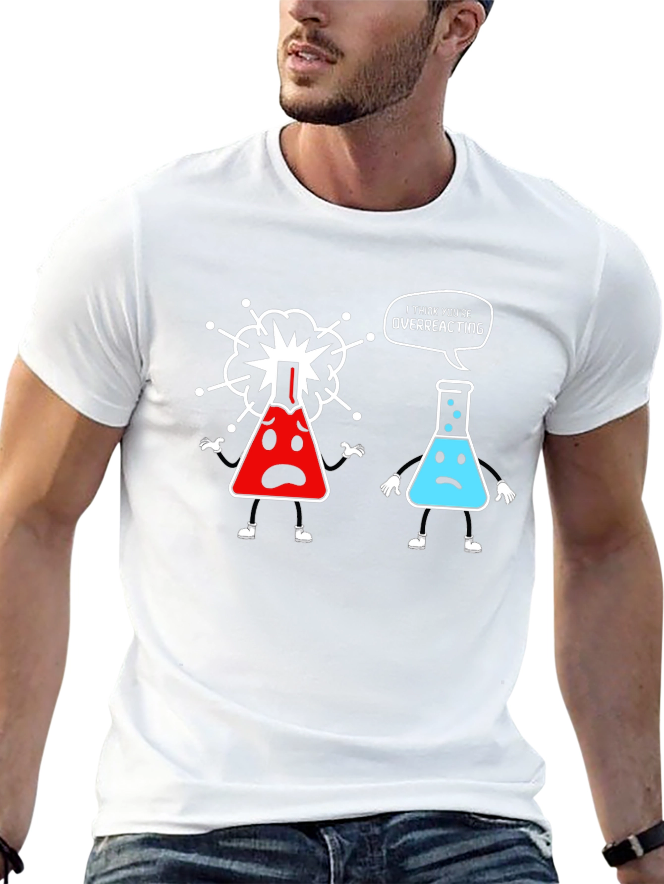 Black Funny Chemistry T-Shirt - Overreacting Science Tee view 13