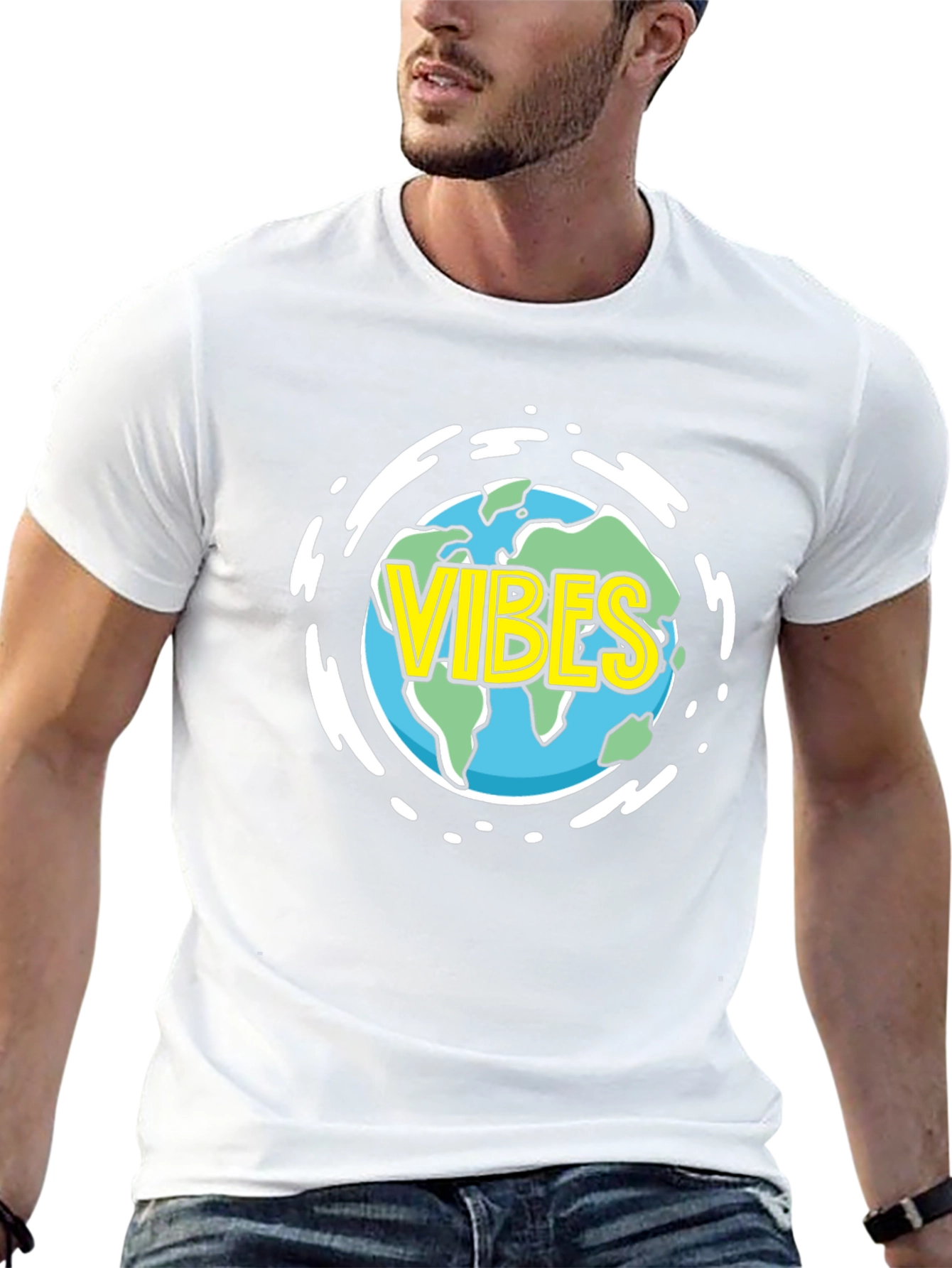 Black Vibes Earth Graphic T-Shirt - Black view 13