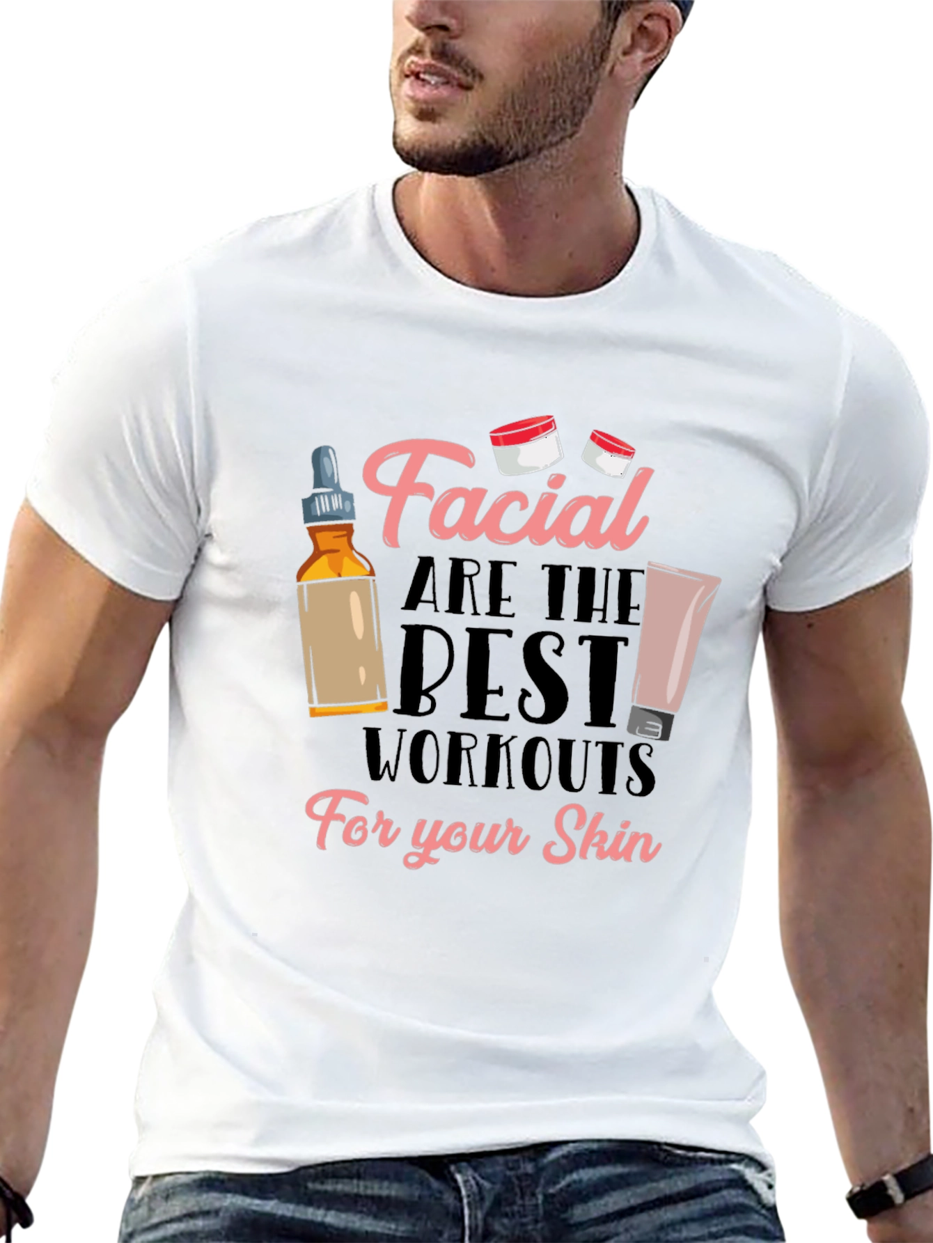 Black Facial Workout T-Shirt: Skin Care Tee view 13