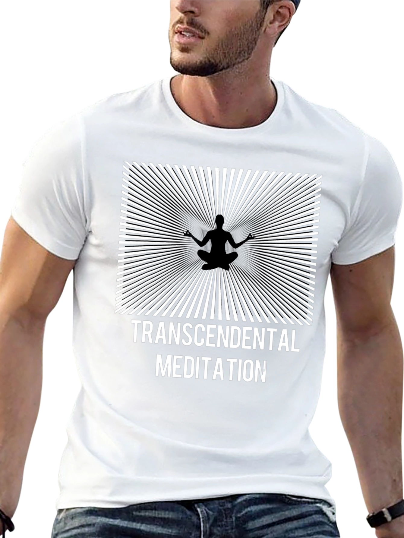 Black Transcendental Meditation T-Shirt - Mindful Design view 13
