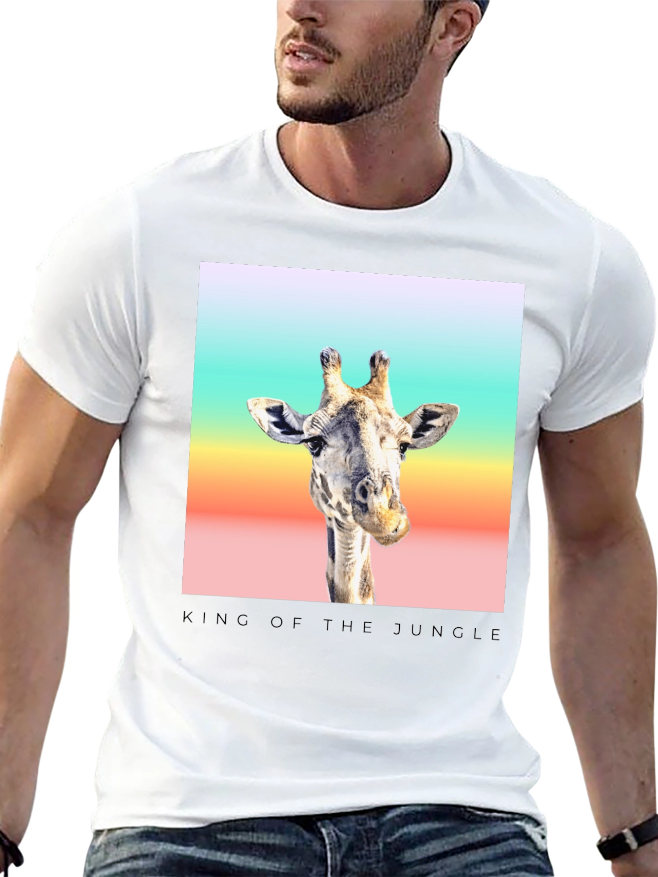 Black King of the Jungle Giraffe T-Shirt view 13