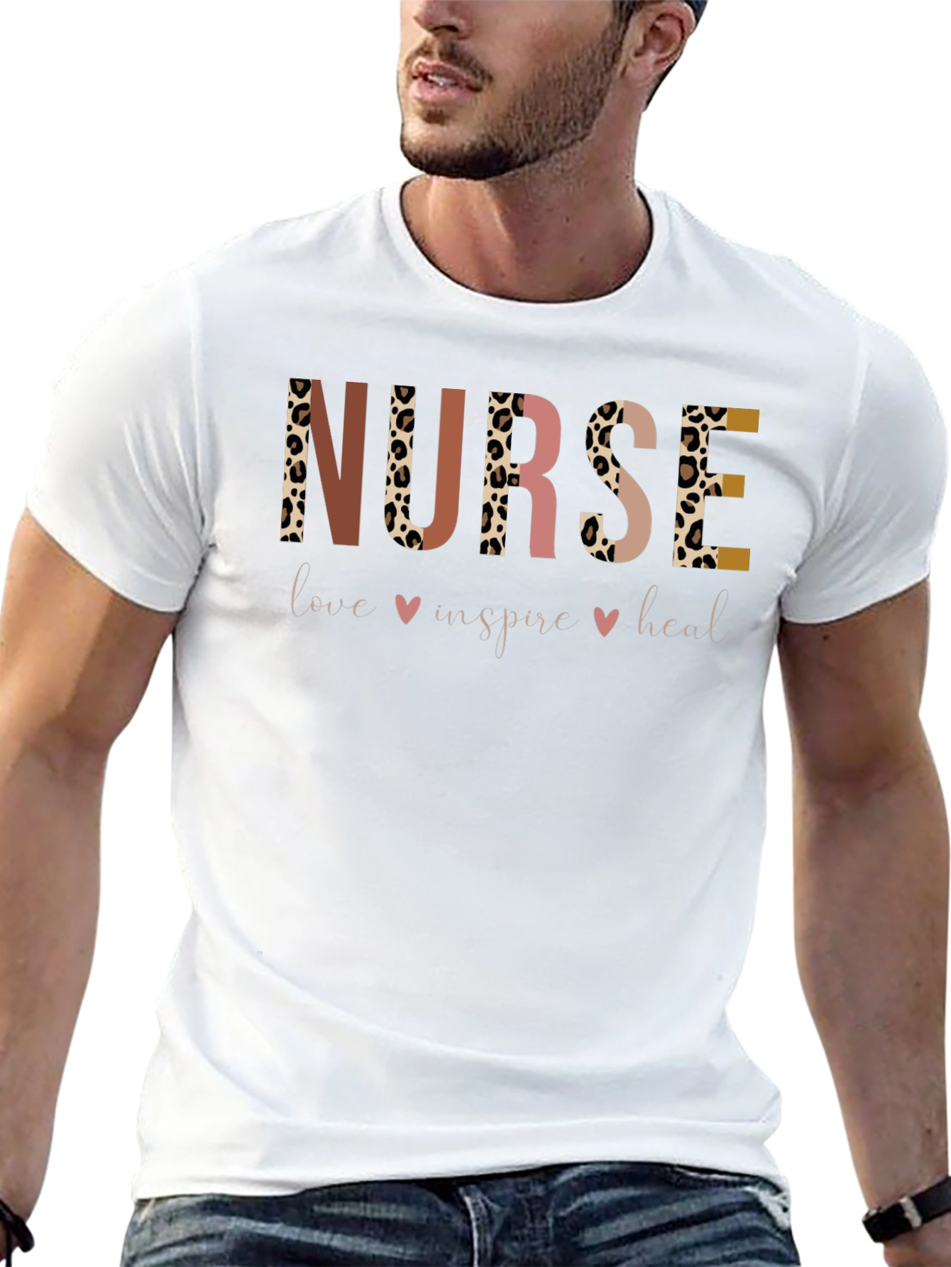 Black Nurse Love Inspire Heal Graphic Tee view 13