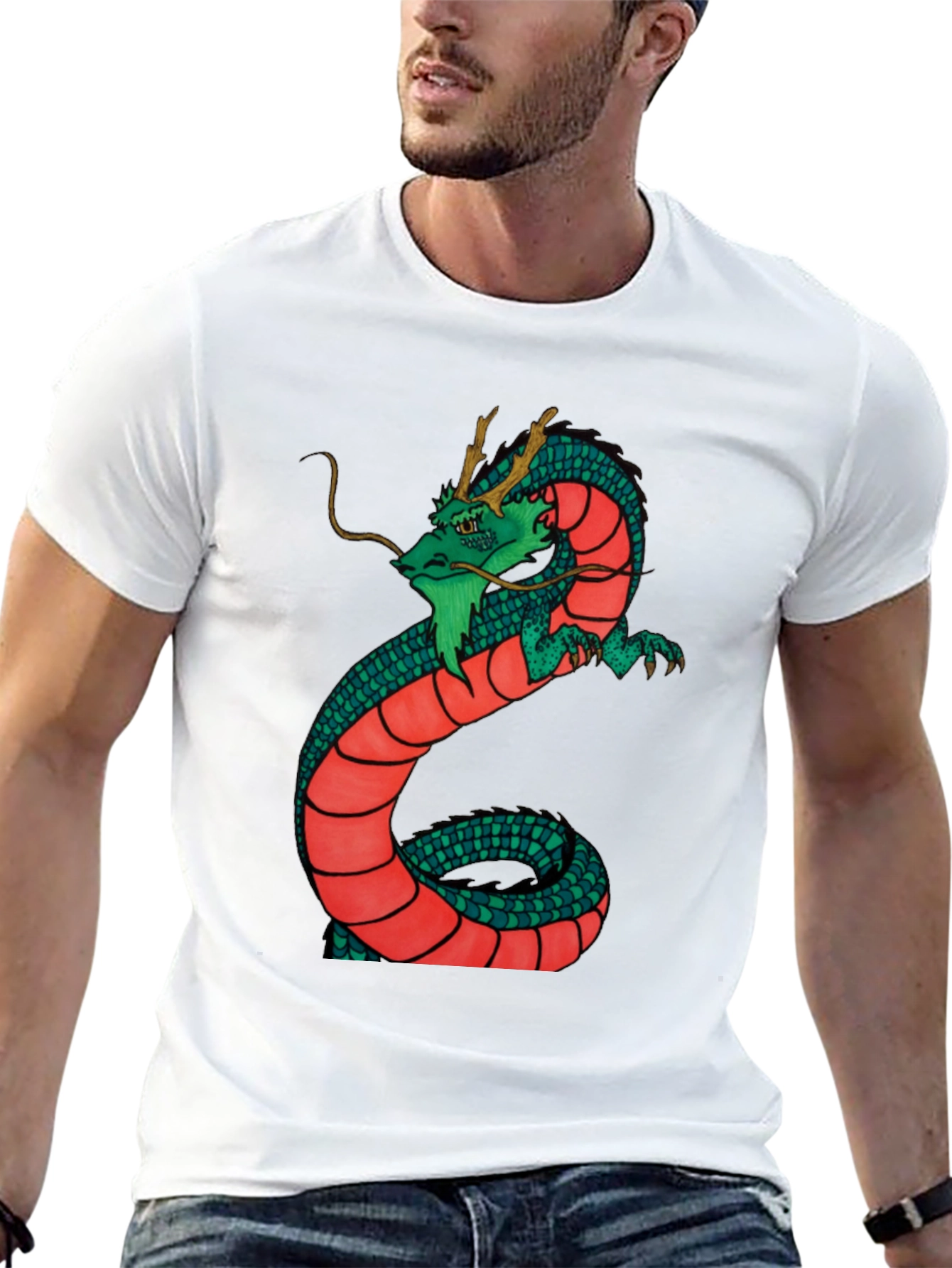 Black Dragon Graphic Tee - Black Cotton Blend Shirt view 13