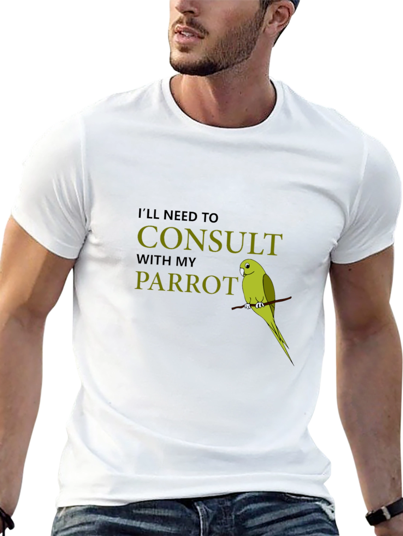 Black Consult My Parrot T-Shirt - Funny Bird Lover Tee view 13