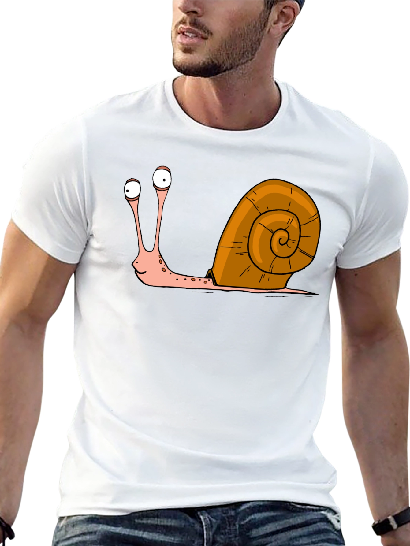 Black Funny Snail Graphic T-Shirt - Quirky Casual Tee view 13