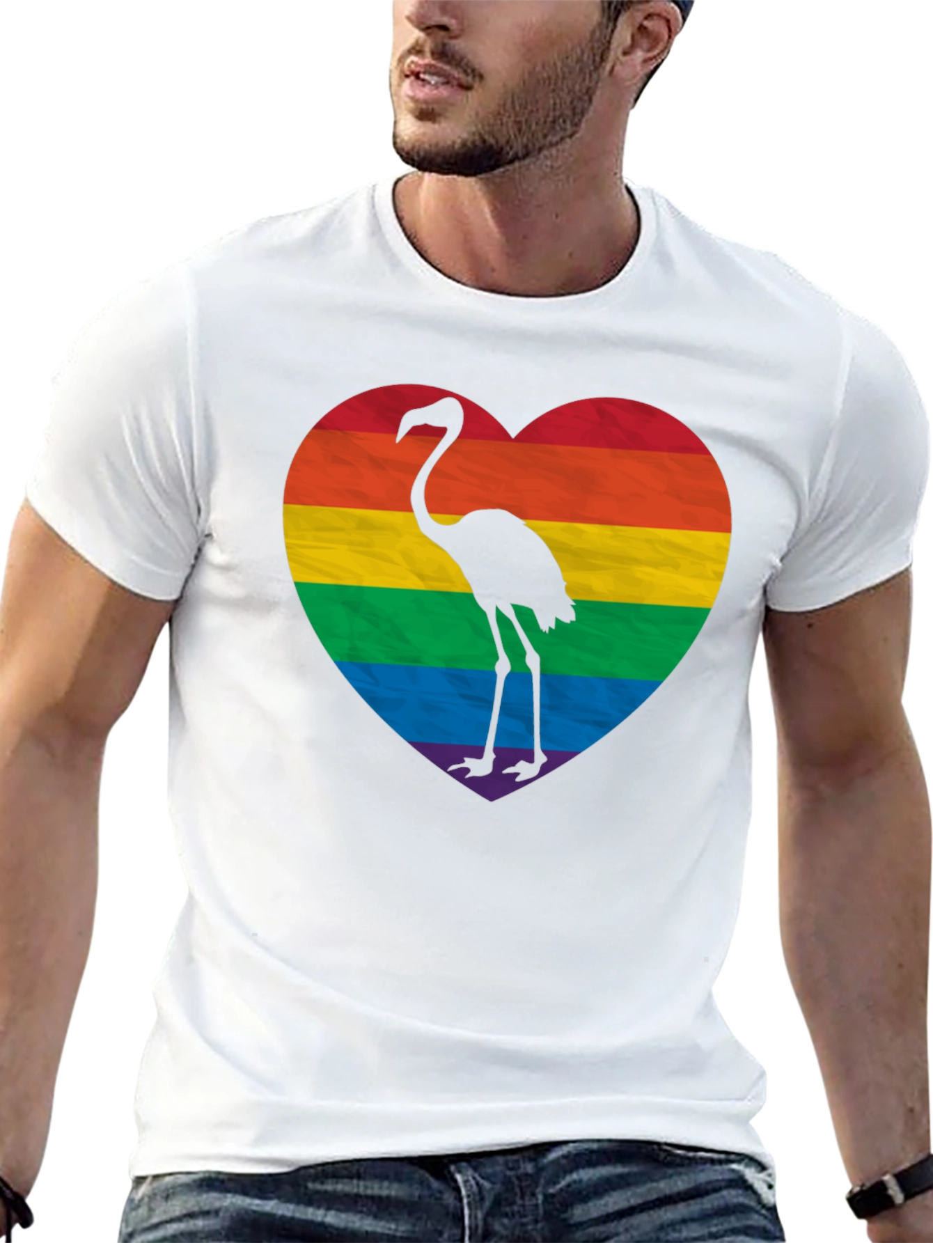 Black Pride Flamingo Heart T-Shirt - Black LGBTQ+ Tee view 13