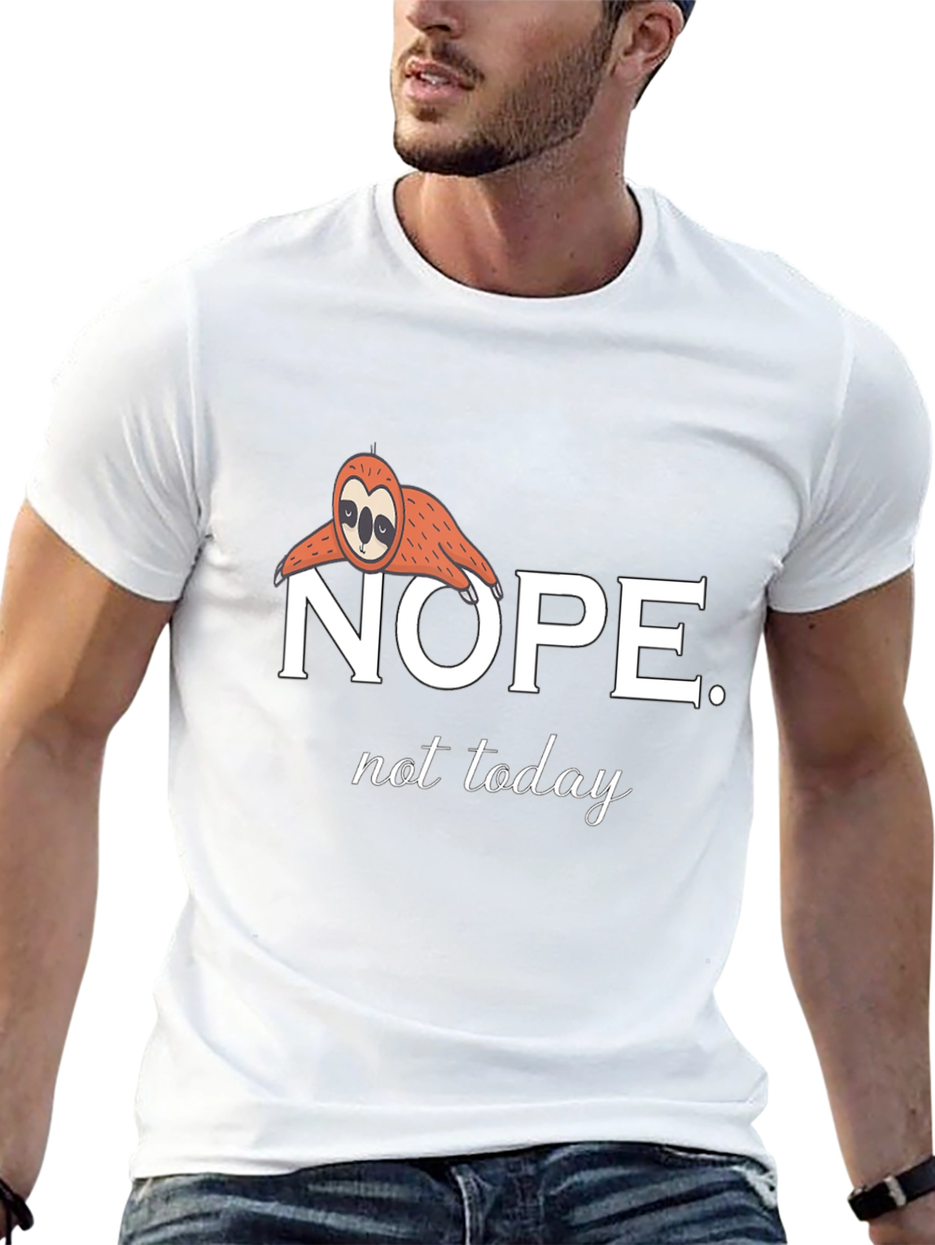 Black Nope, Not Today Sloth Graphic Tee view 13