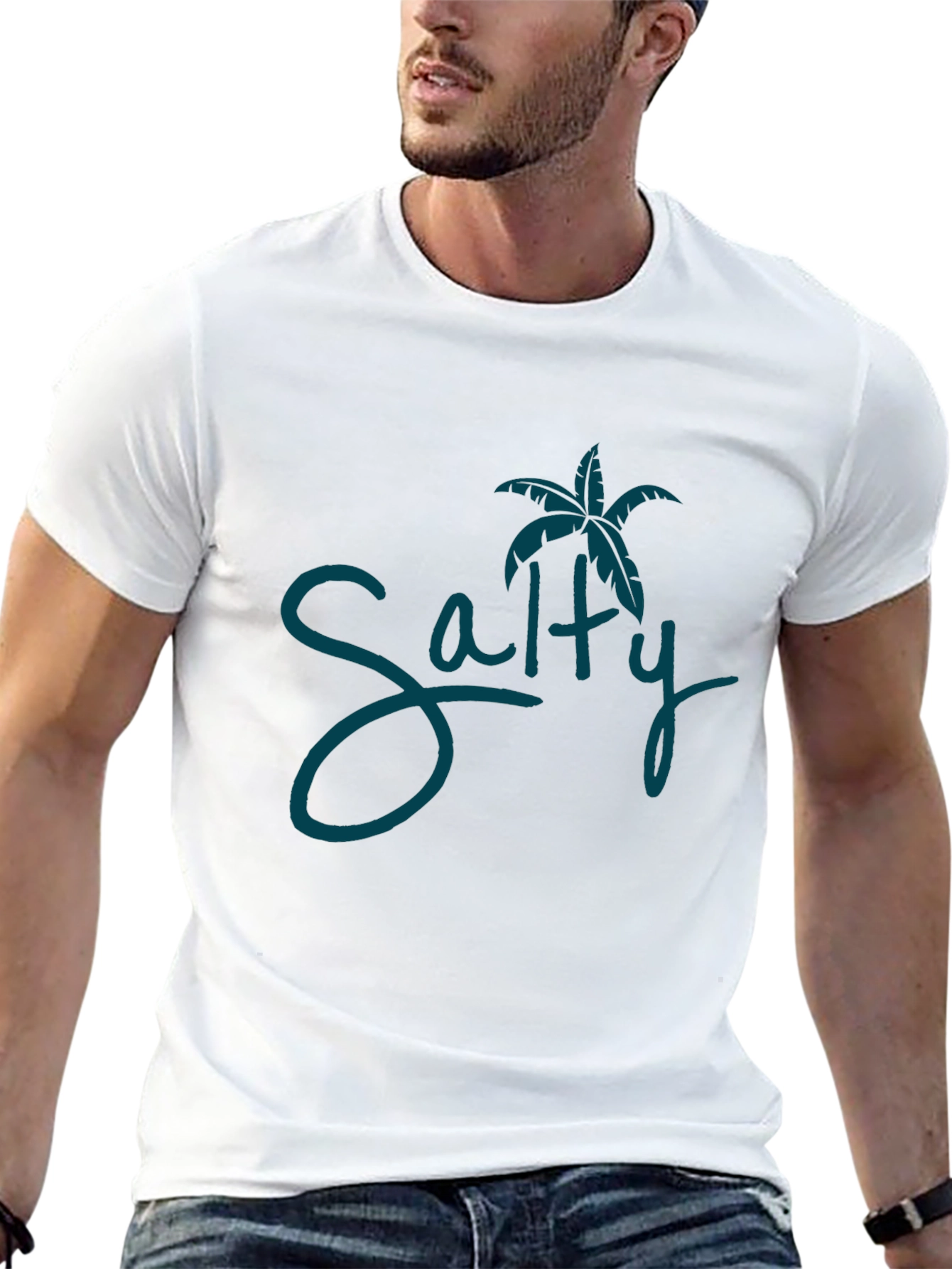 Black Salty Palm Tree Graphic Tee - Black view 13