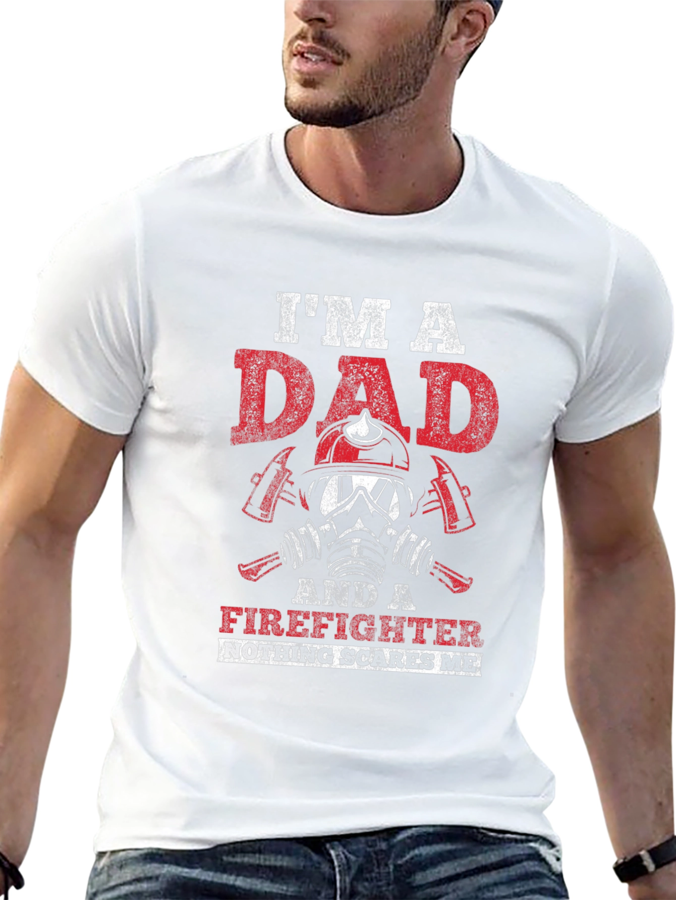 Black I'm A Dad Firefighter T-Shirt view 13