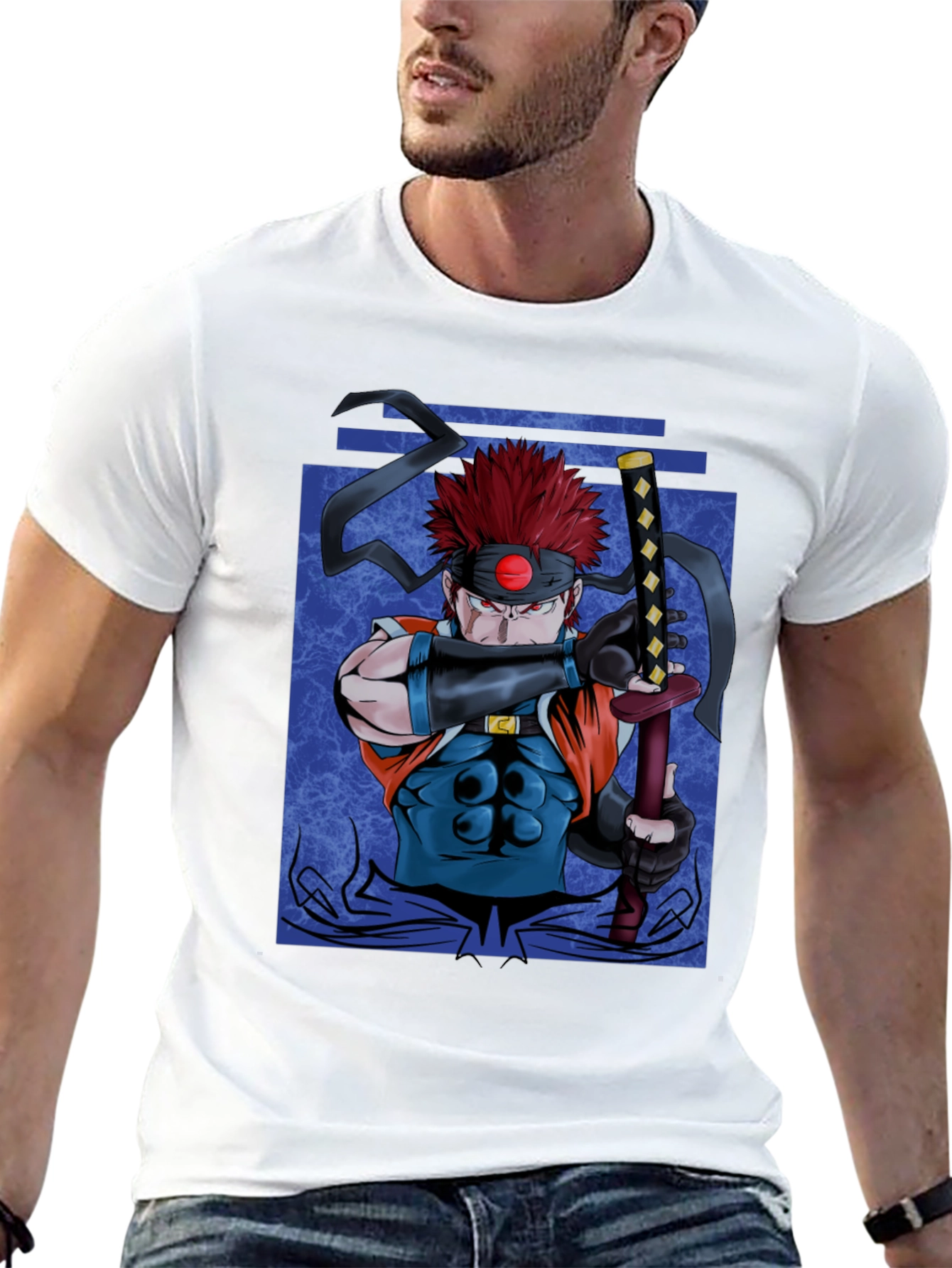 Black Samurai Warrior Graphic Black T-Shirt view 13