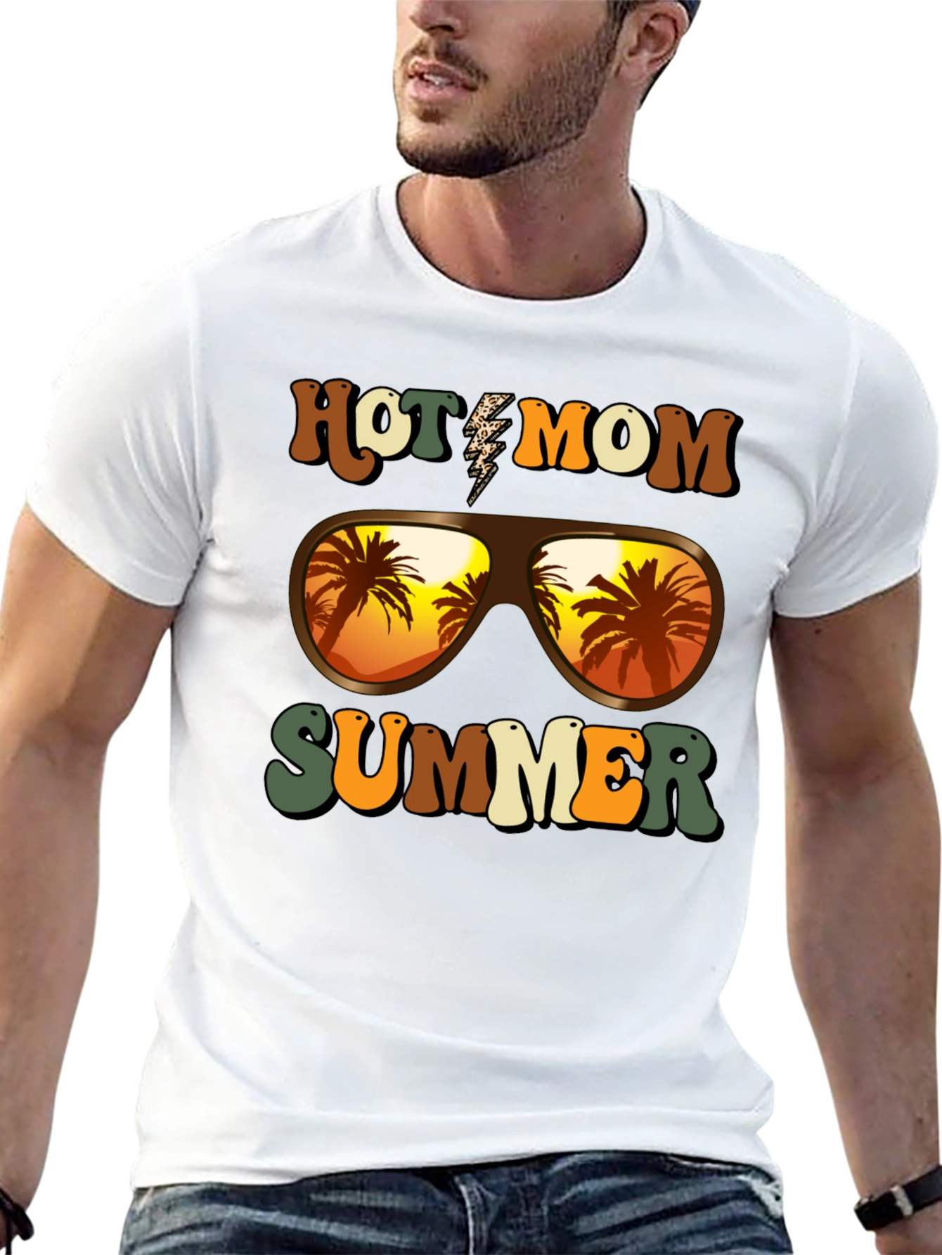 Black Hot Mom Summer T-Shirt - Tropical Vibes view 13