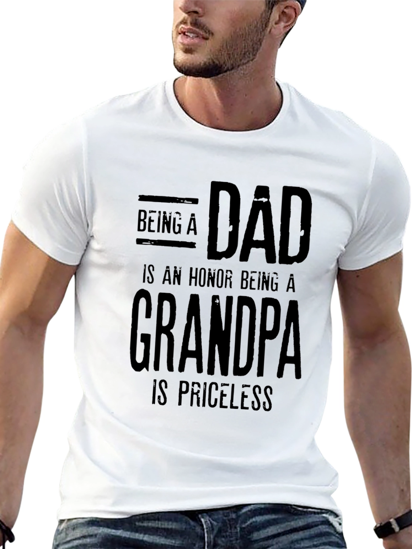 Black Dad & Grandpa Priceless Black T-Shirt view 13