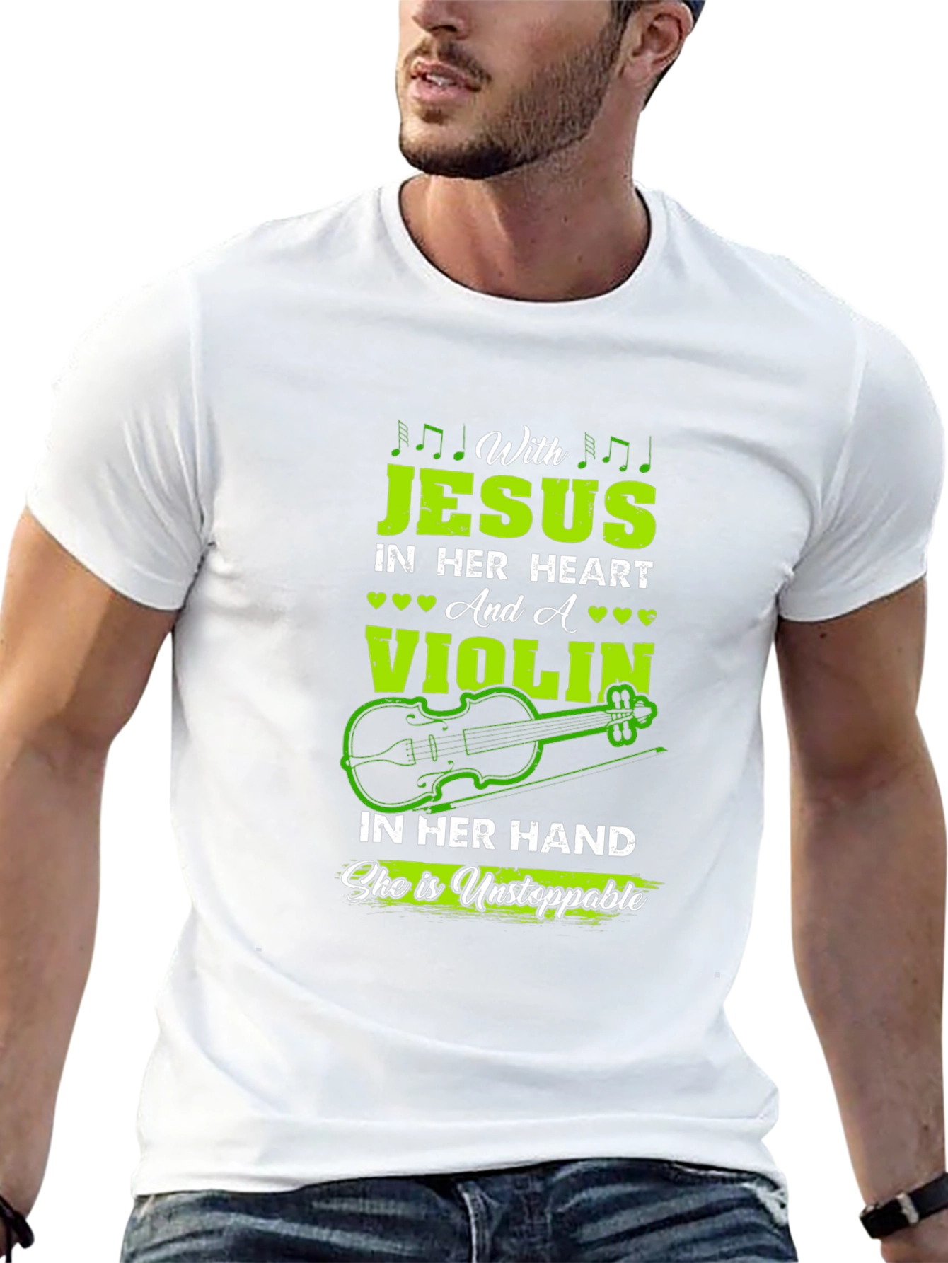 Black Jesus and a Violin T-Shirt view 13