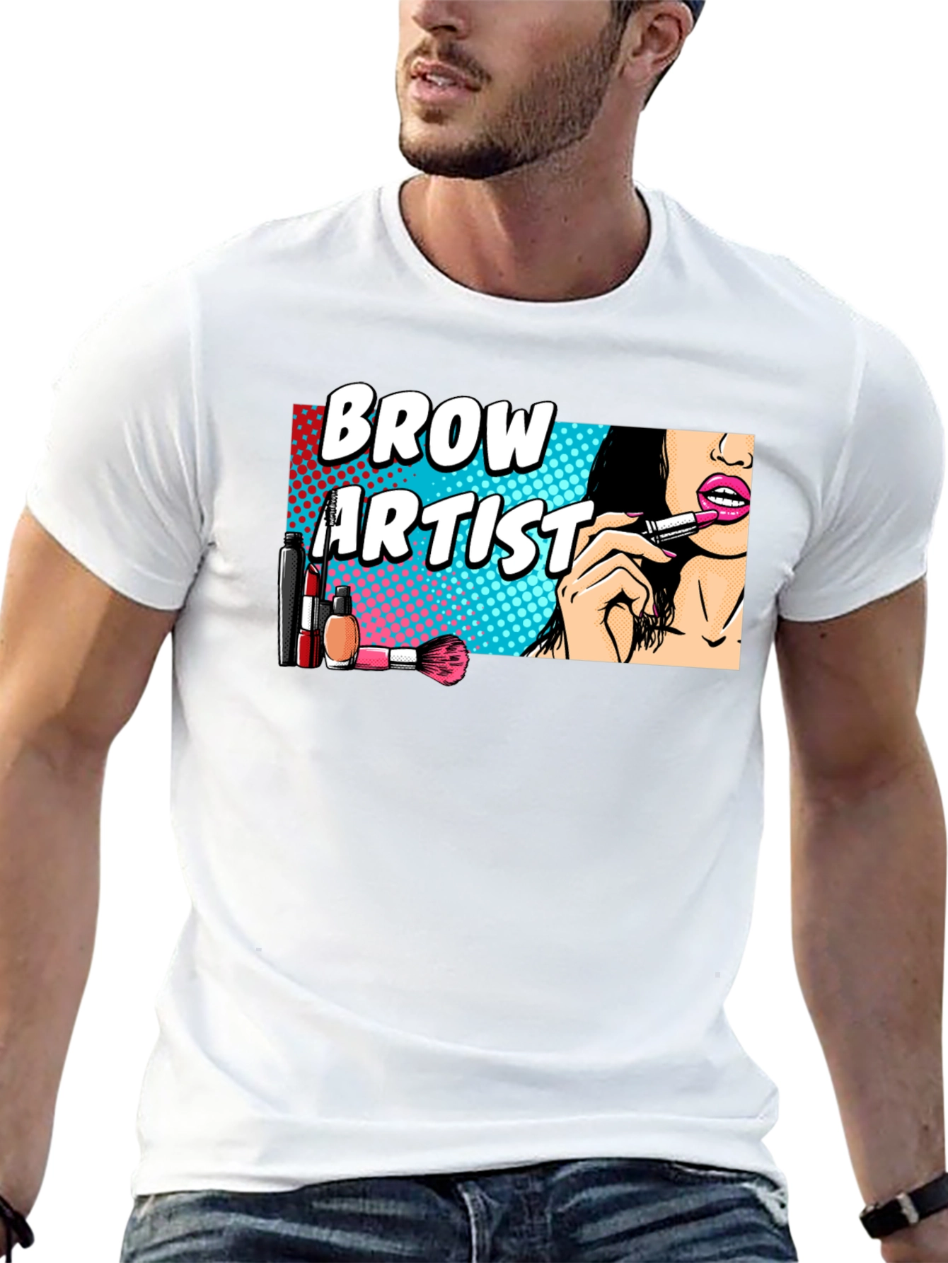 Black Brow Artist Makeup T-Shirt view 13