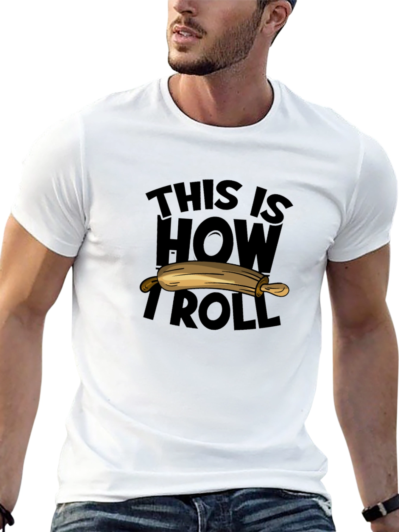 Black This Is How I Roll Rolling Pin Funny Baker T-Shirt view 13