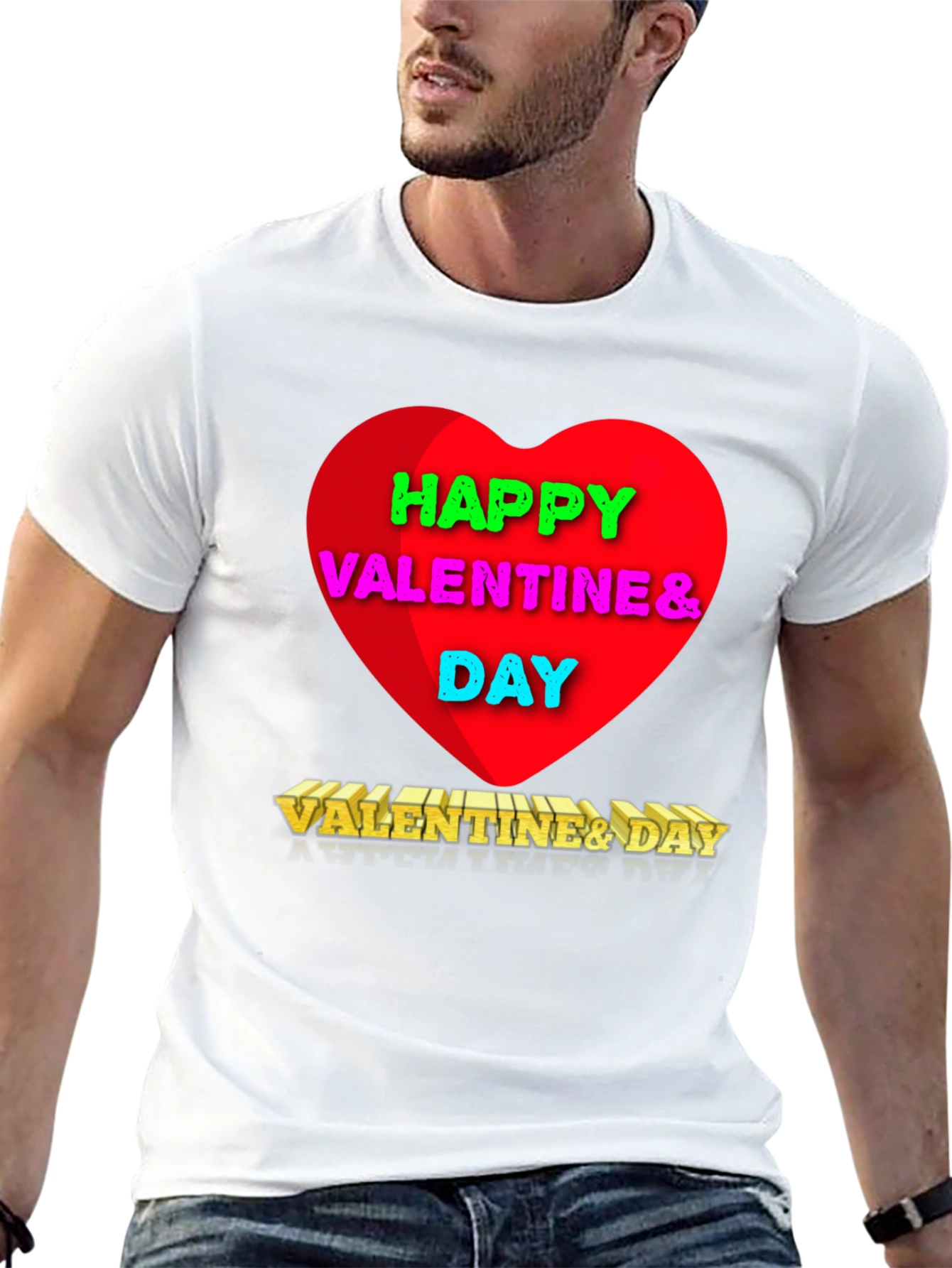 Black Happy Valentine's Day Graphic T-Shirt view 13