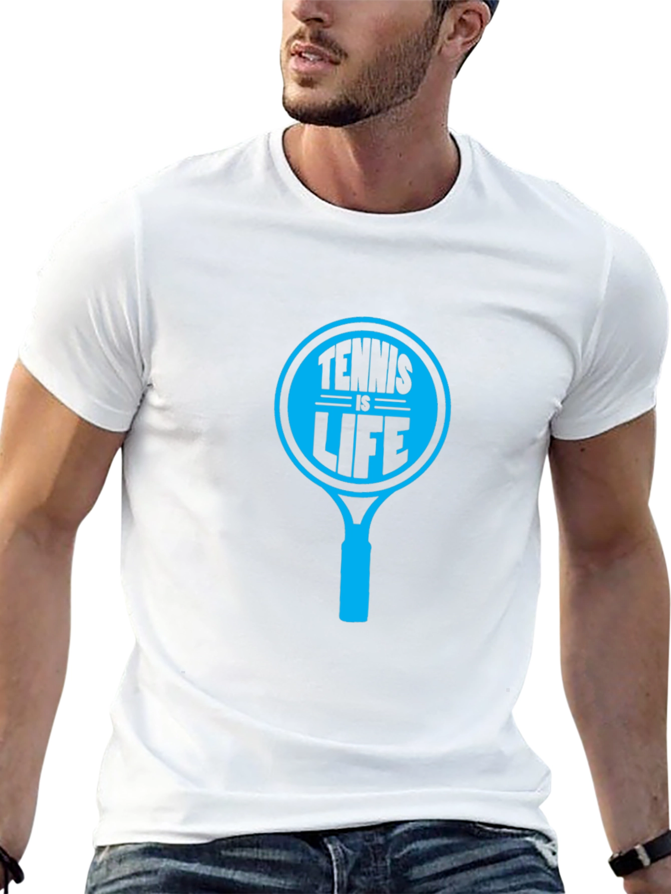 Black Tennis Is Life T-Shirt, Black view 13