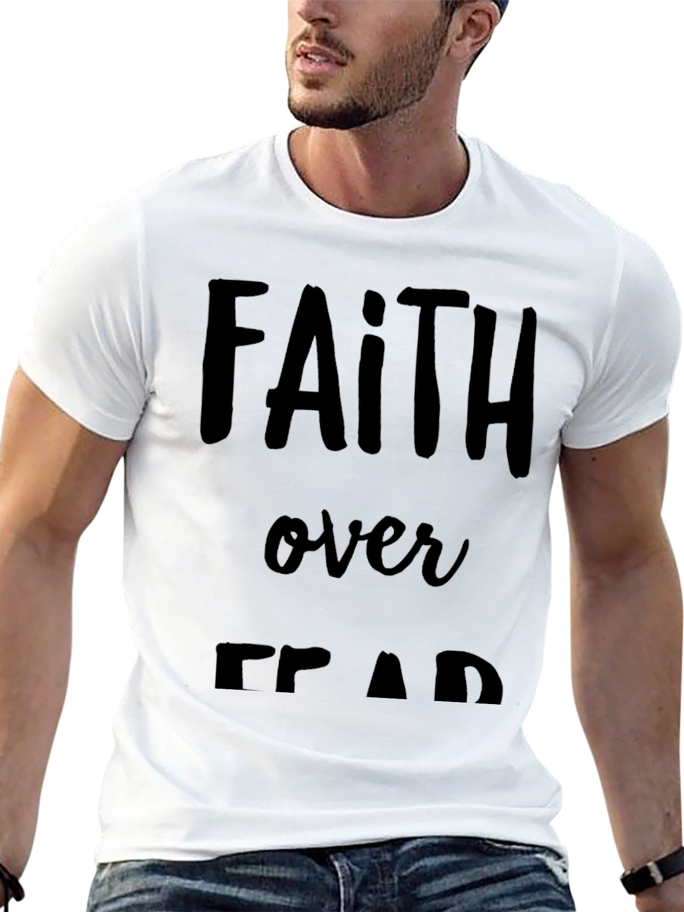 Black Faith Over Fear Graphic Tee - Black T-Shirt view 13