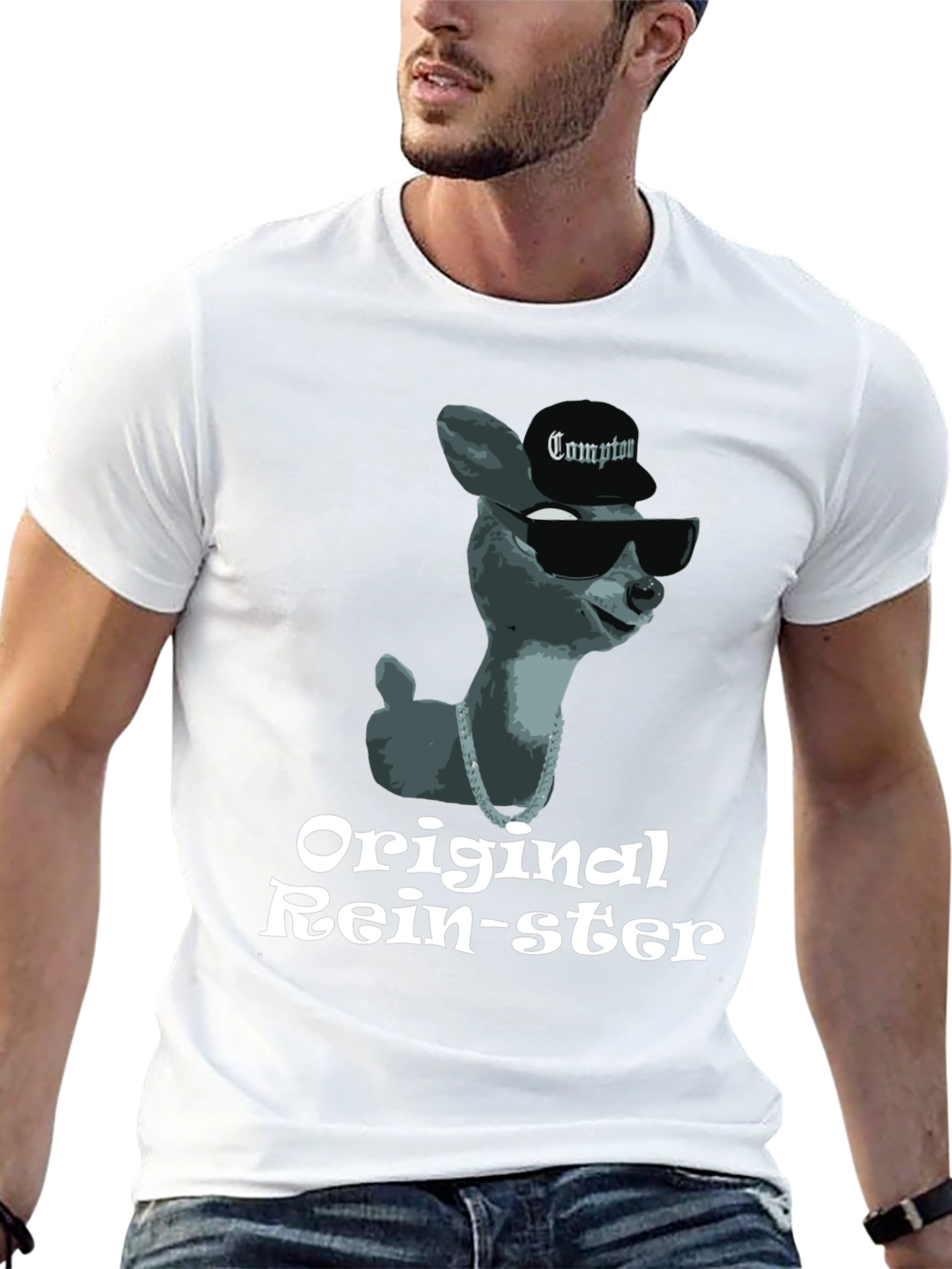 Black Original Rein-ster T-Shirt Compton Deer view 13