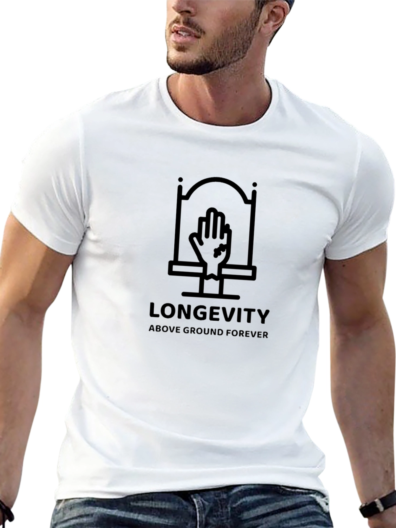 Black Longevity Black Graphic Tee - Above Ground Forever view 13