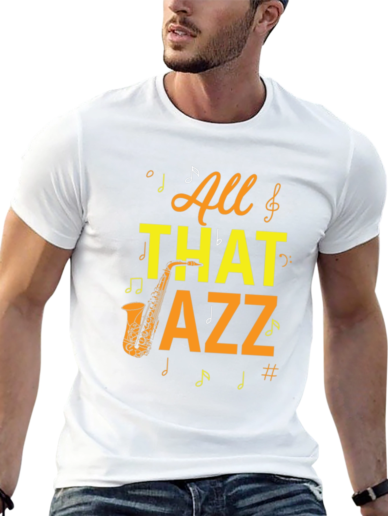 Black All That Jazz Graphic Tee - Music Lover T-Shirt view 13