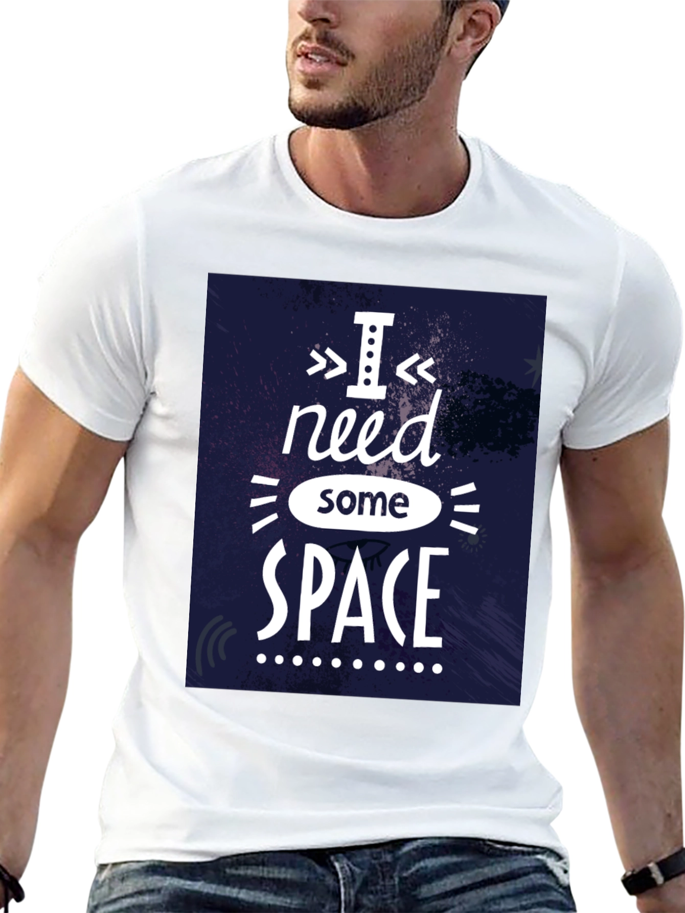 Black I Need Some Space Graphic T-Shirt - Black view 13