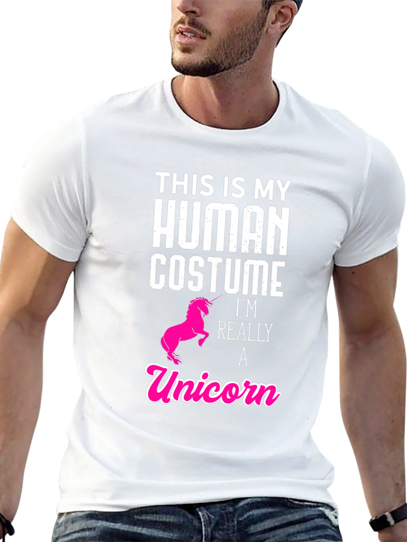 Black Human Costume Unicorn T-Shirt - Funny & Cute! view 13