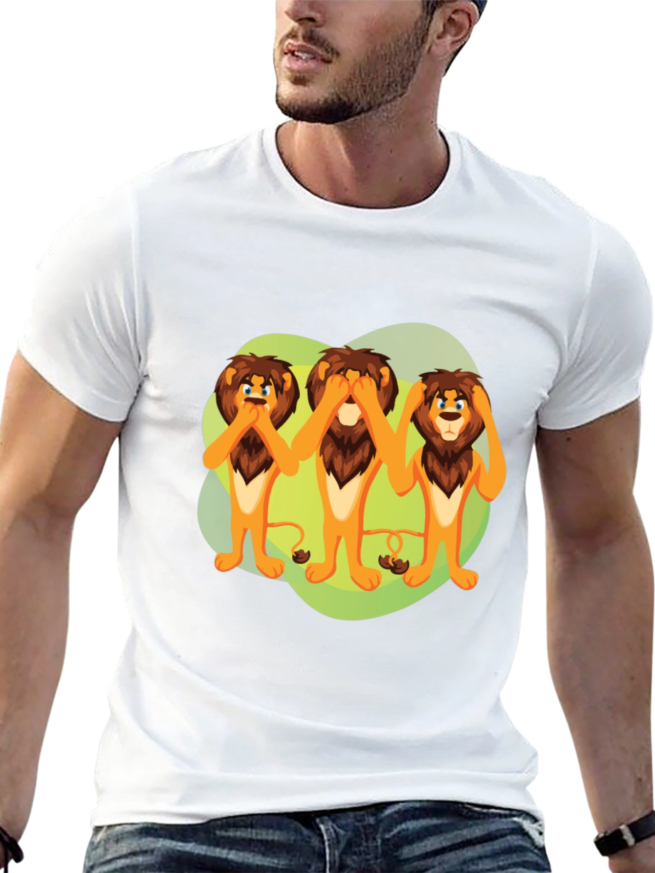 Black Hear, See, Speak No Evil Lions Graphic Tee view 13