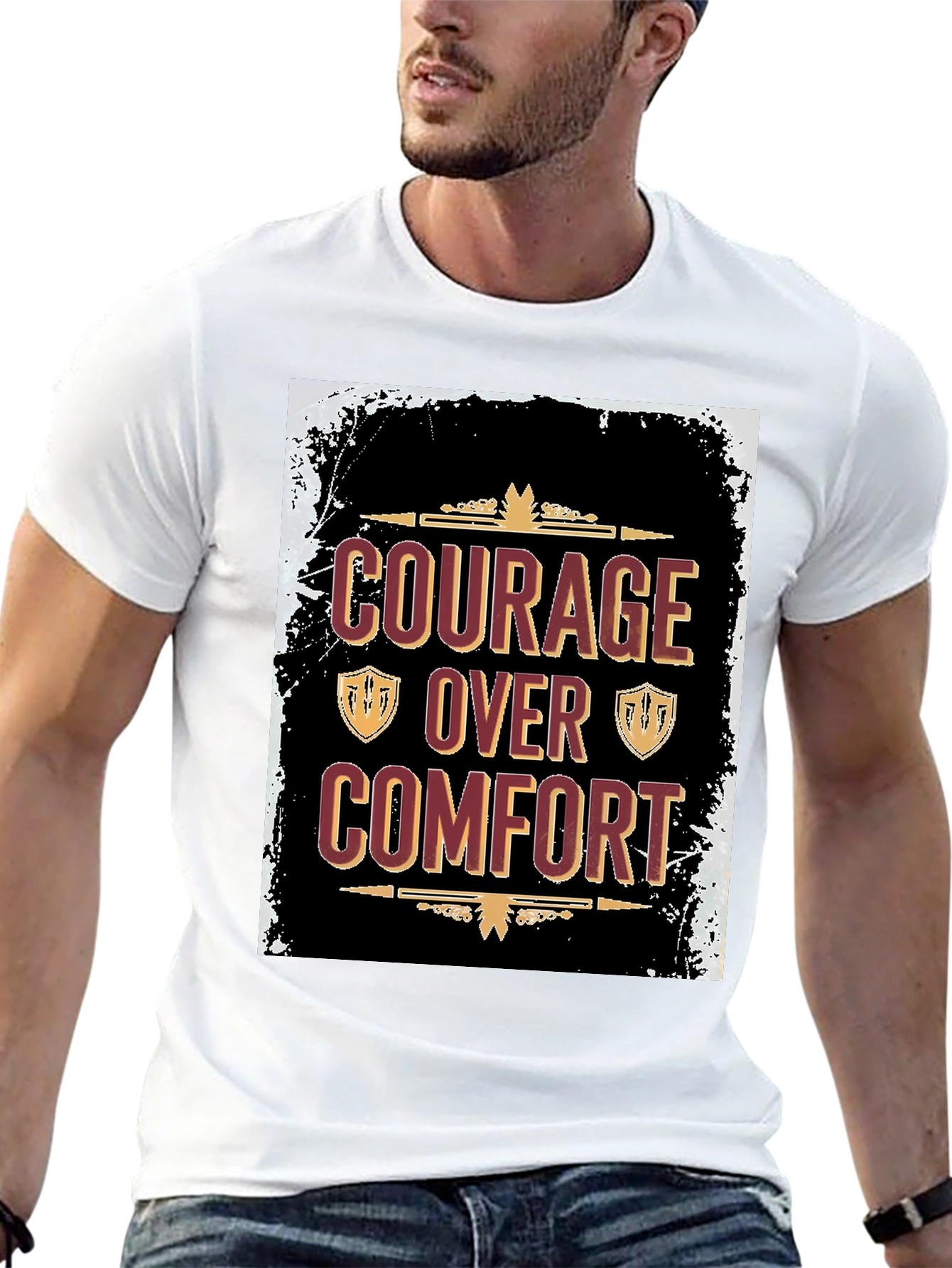 Black Courage Over Comfort Graphic Tee view 13