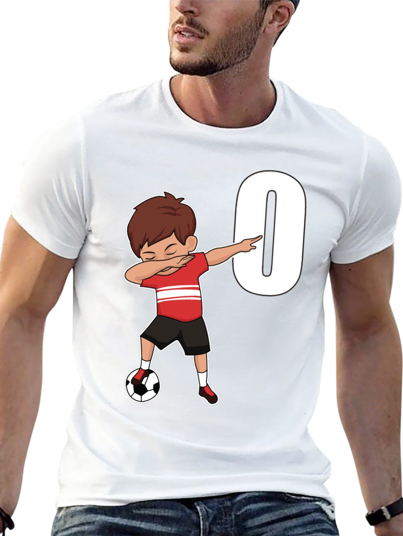 Black Soccer Birthday T-Shirt - Number 0 view 13