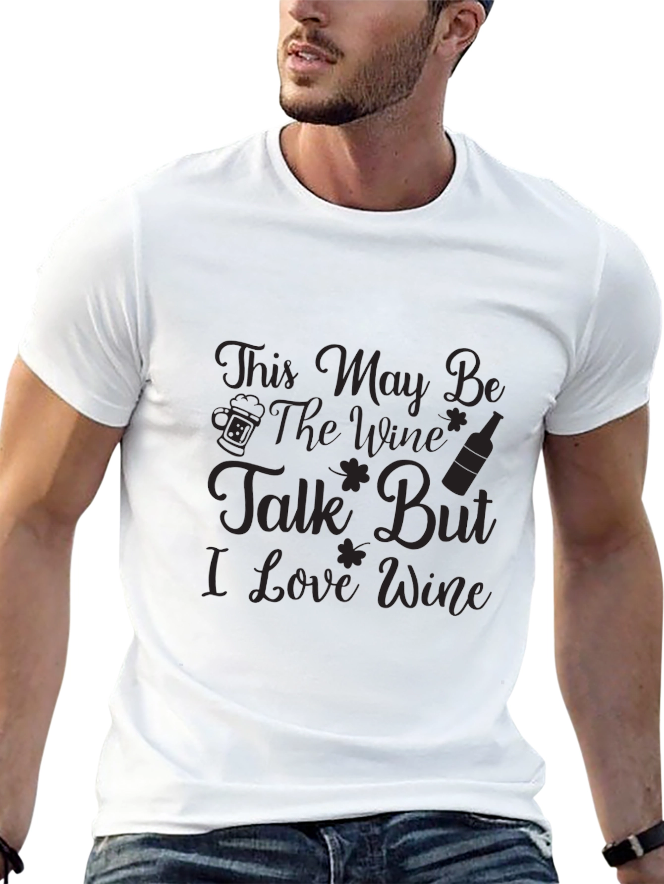 Black Funny Wine Lover T-Shirt - This May Be The Wine Talk! view 13