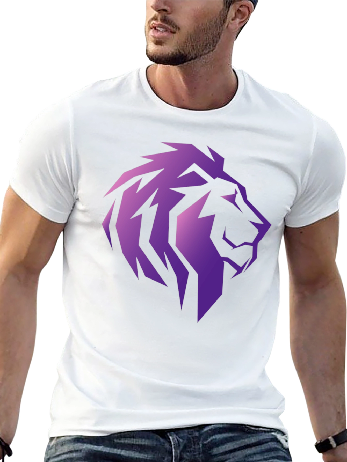 Black Lion Head Graphic Tee - Stylish Men's T-Shirt view 13