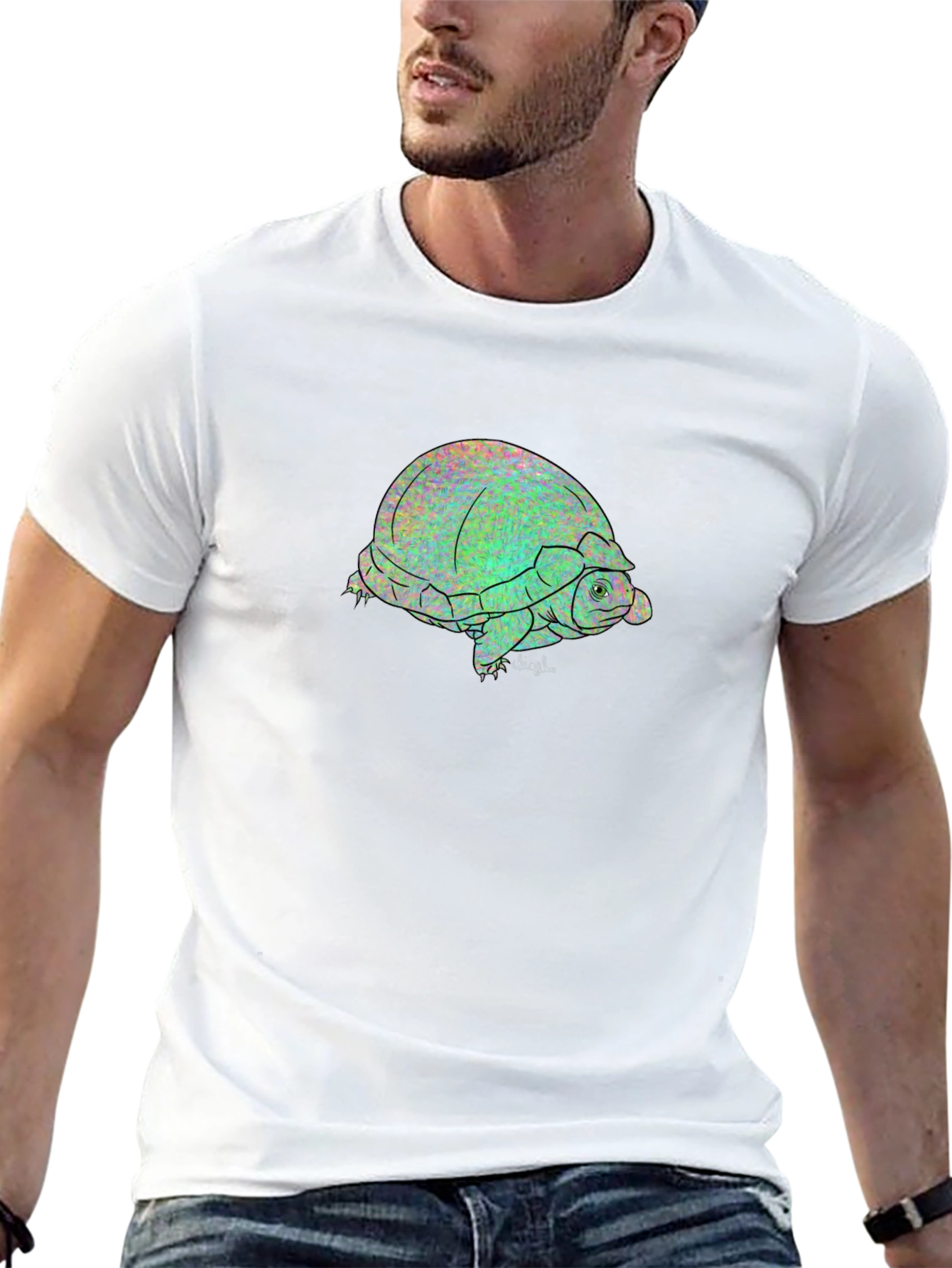 Black Turtle Graphic Tee - Black Unisex T-Shirt view 13