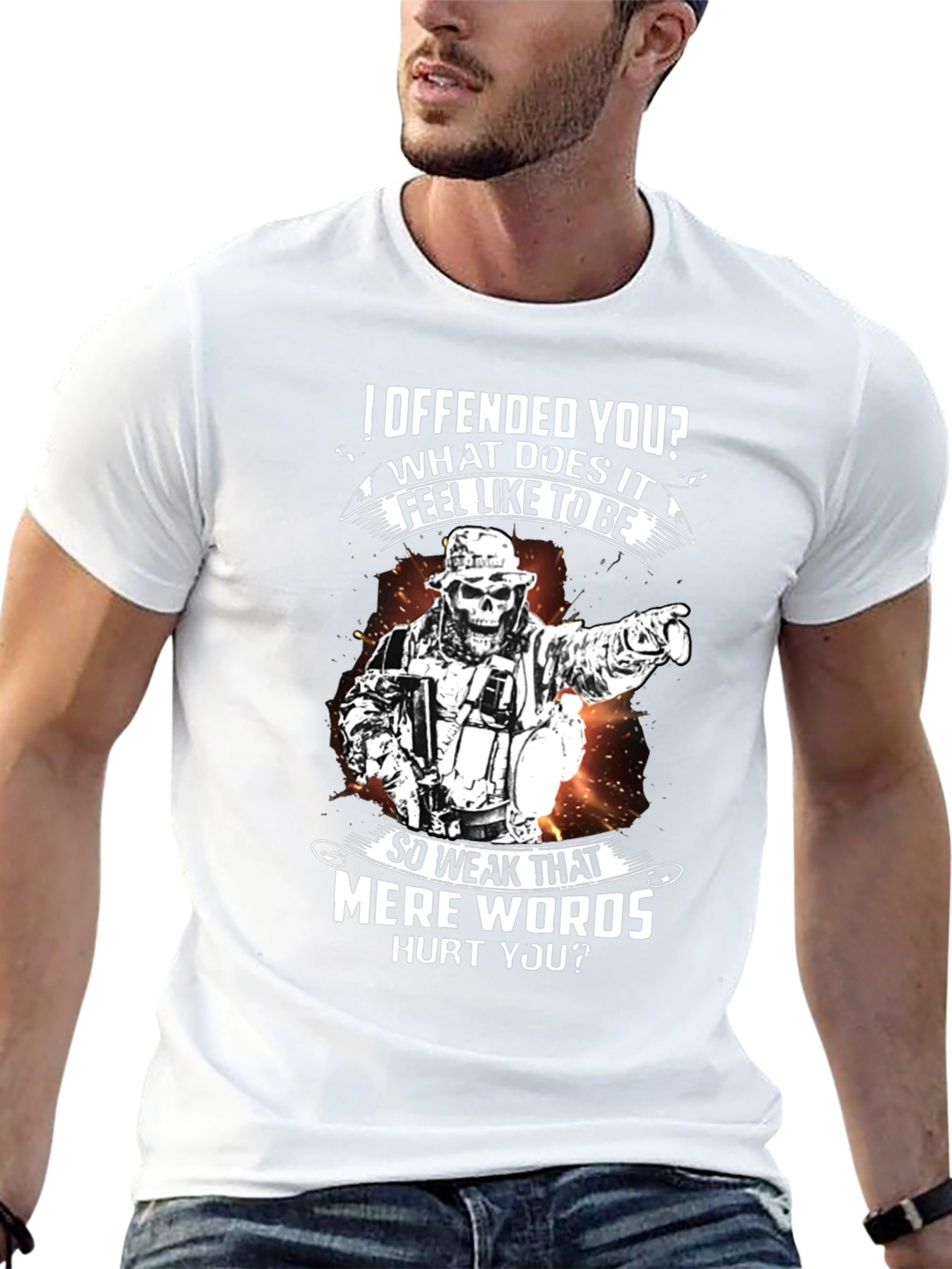 Offensive Humor T-Shirt - Weak Mere Words - 13