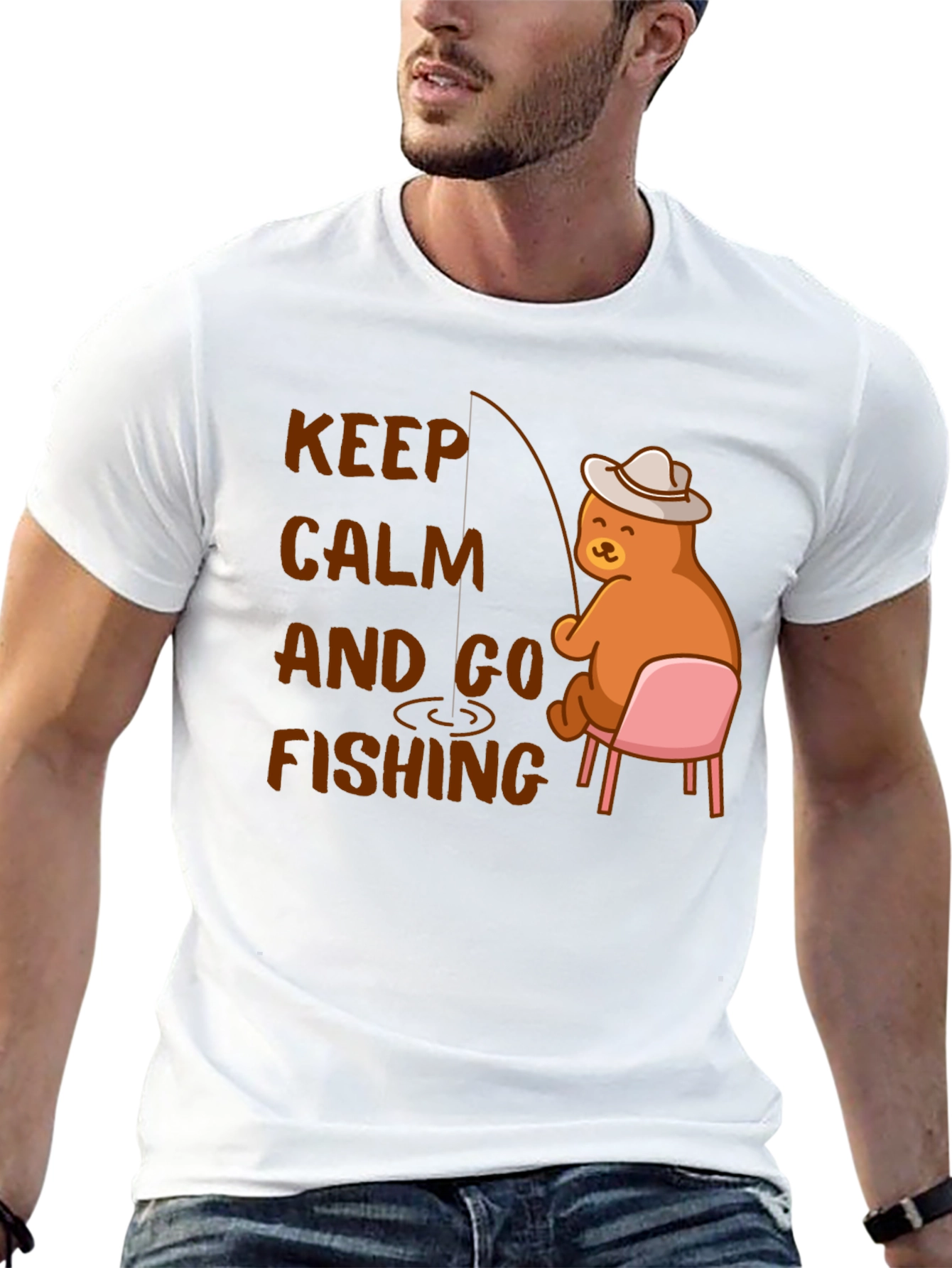 Black Keep Calm and Go Fishing T-Shirt view 13
