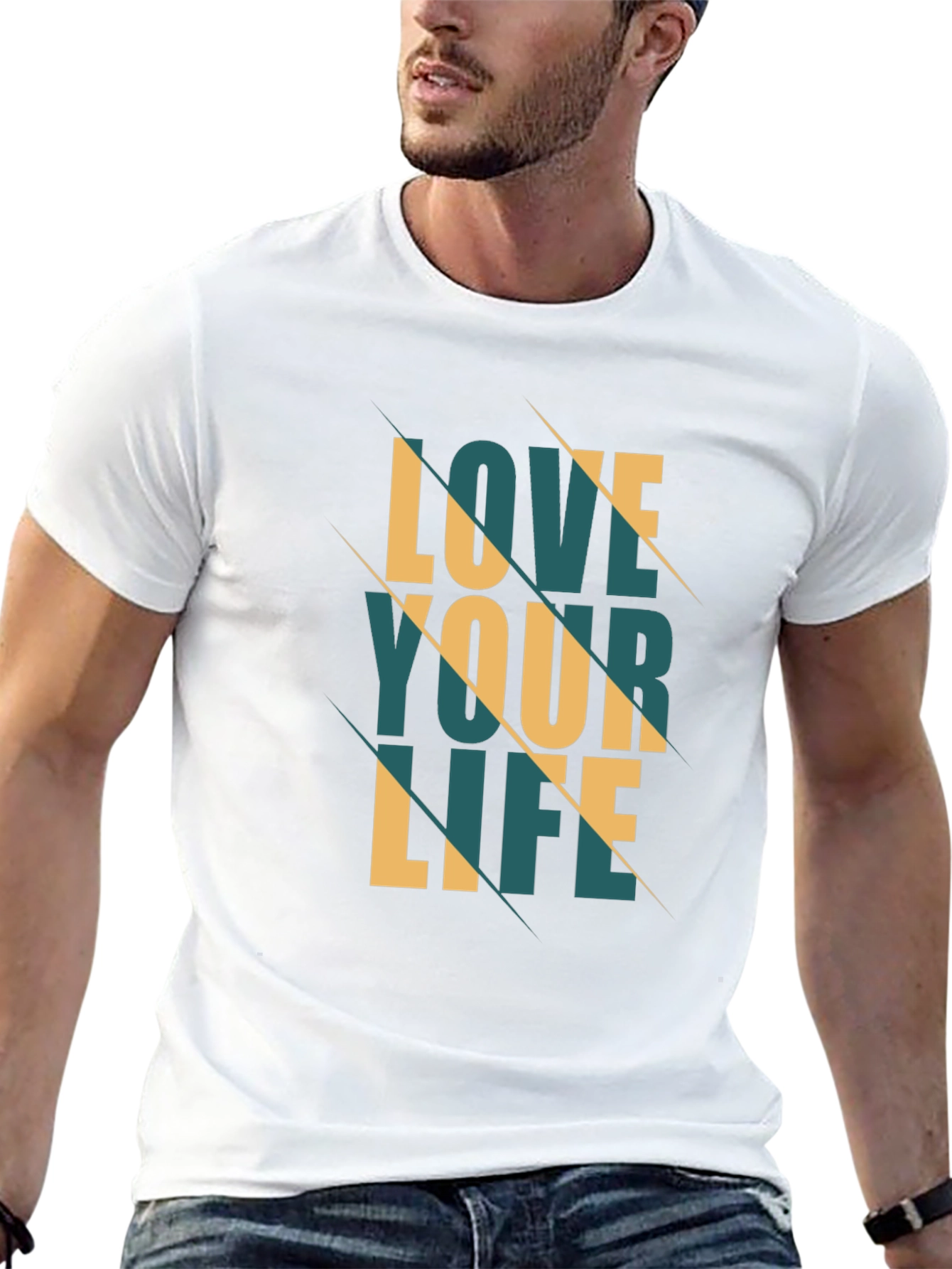 Black Love Your Life Graphic Tee - Stylish Black T-Shirt view 13