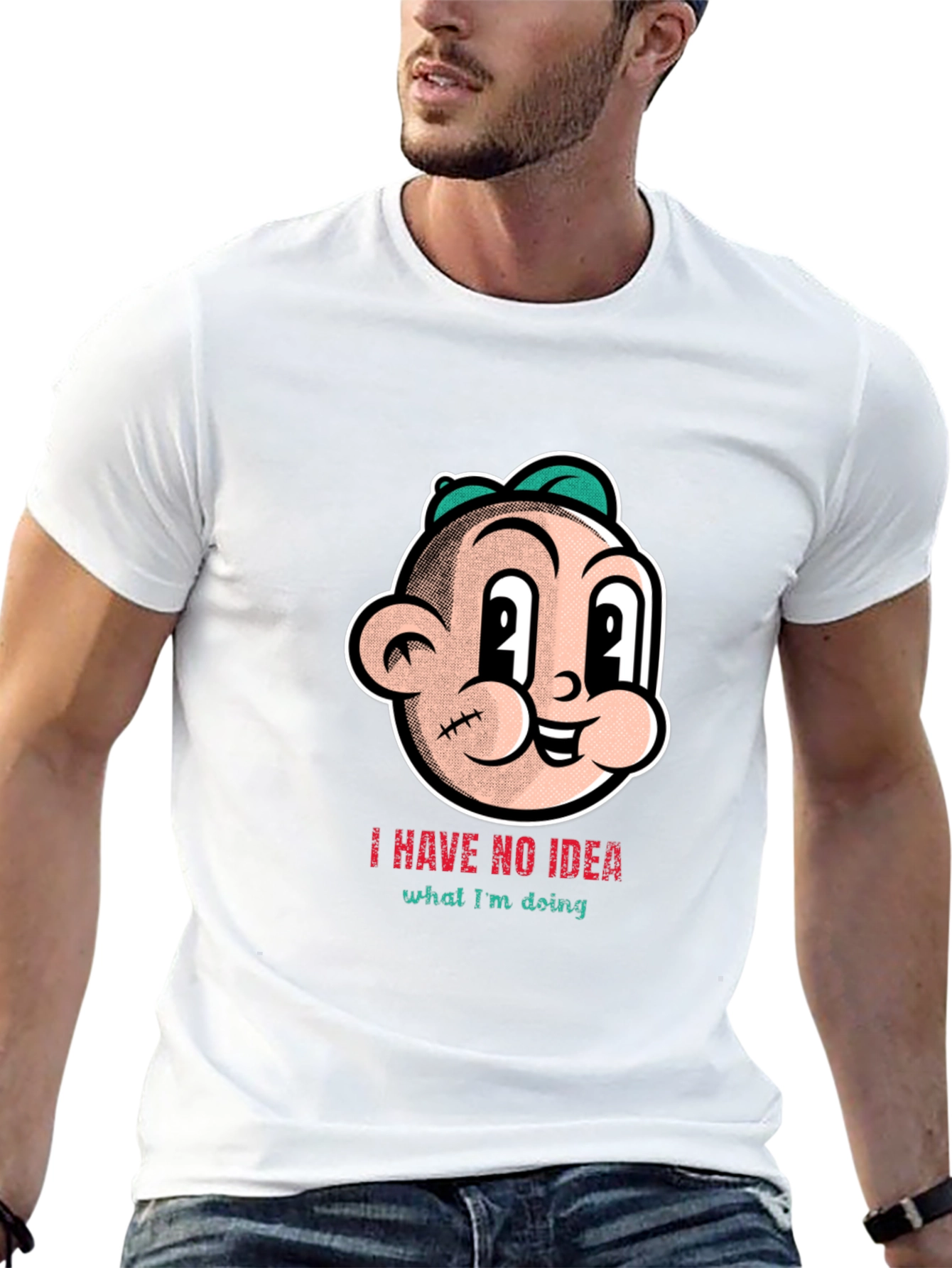 Black Cartoon Graphic T-Shirt - "I Have No Idea" view 13