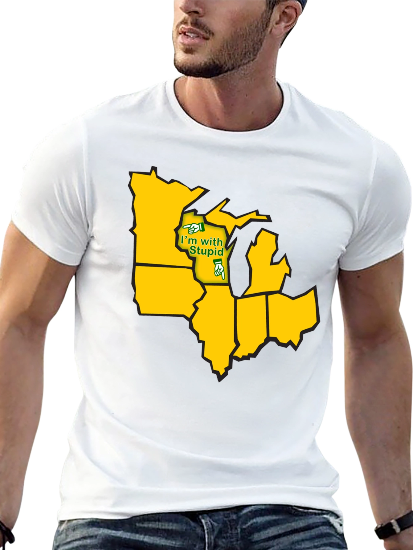 Black Midwest States Funny Humor Graphic T-Shirt view 13