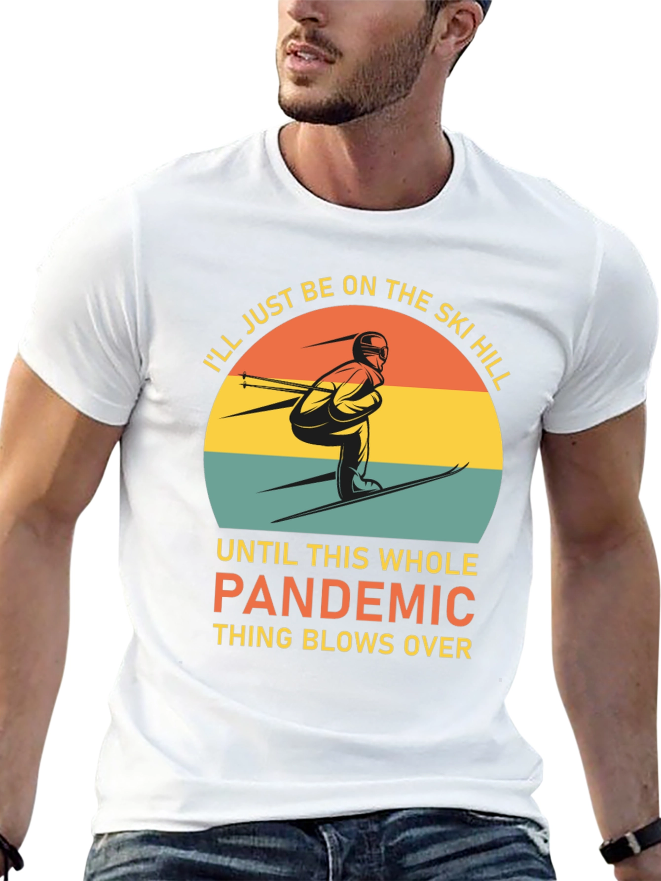 Black Ski Hill Pandemic T-Shirt view 13