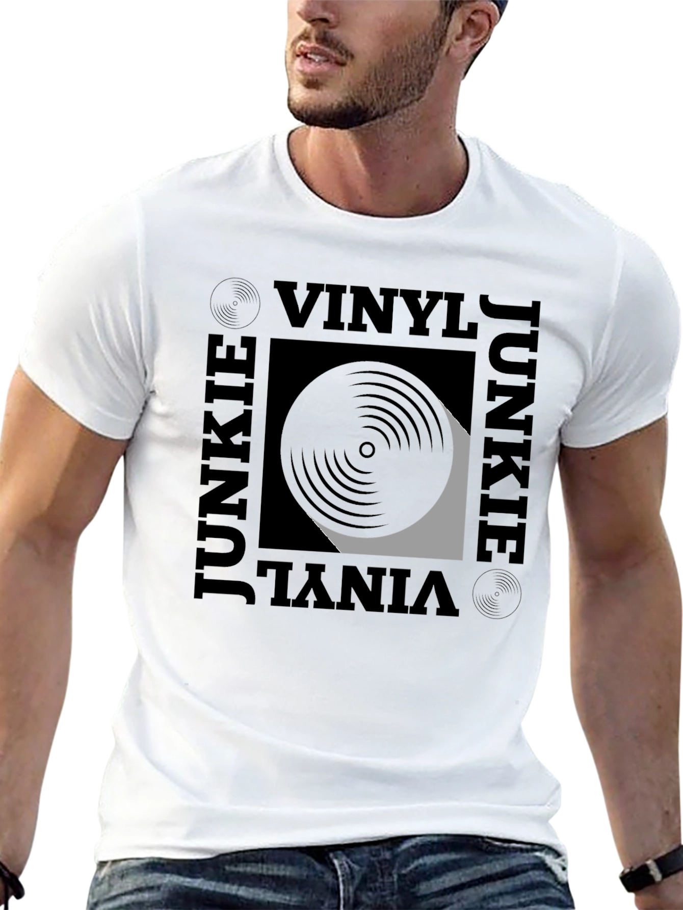 Black Vinyl Junkie Graphic Tee - Black T-Shirt view 13