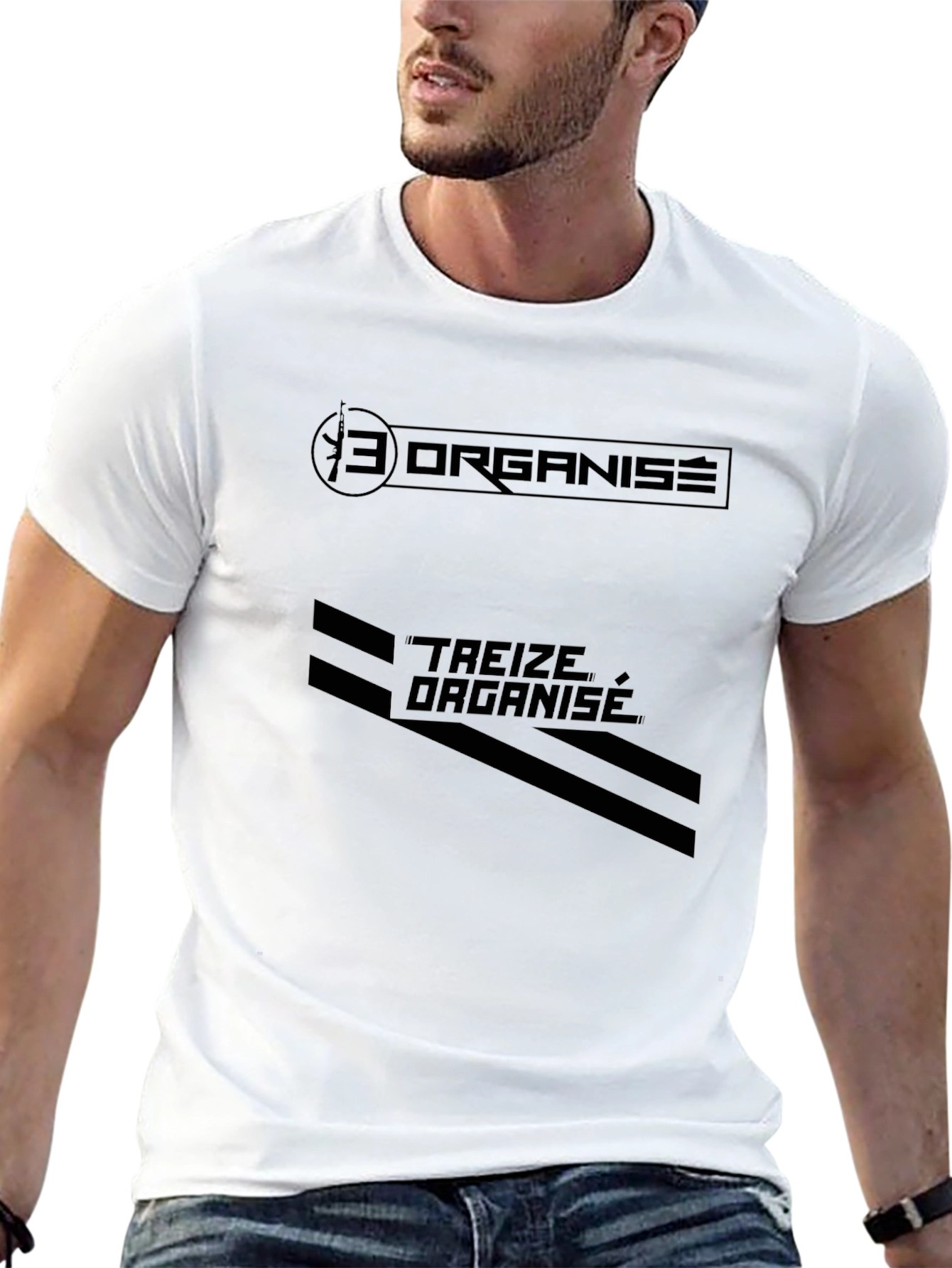 Black Men's Black Treize Organise Graphic T-Shirt view 13
