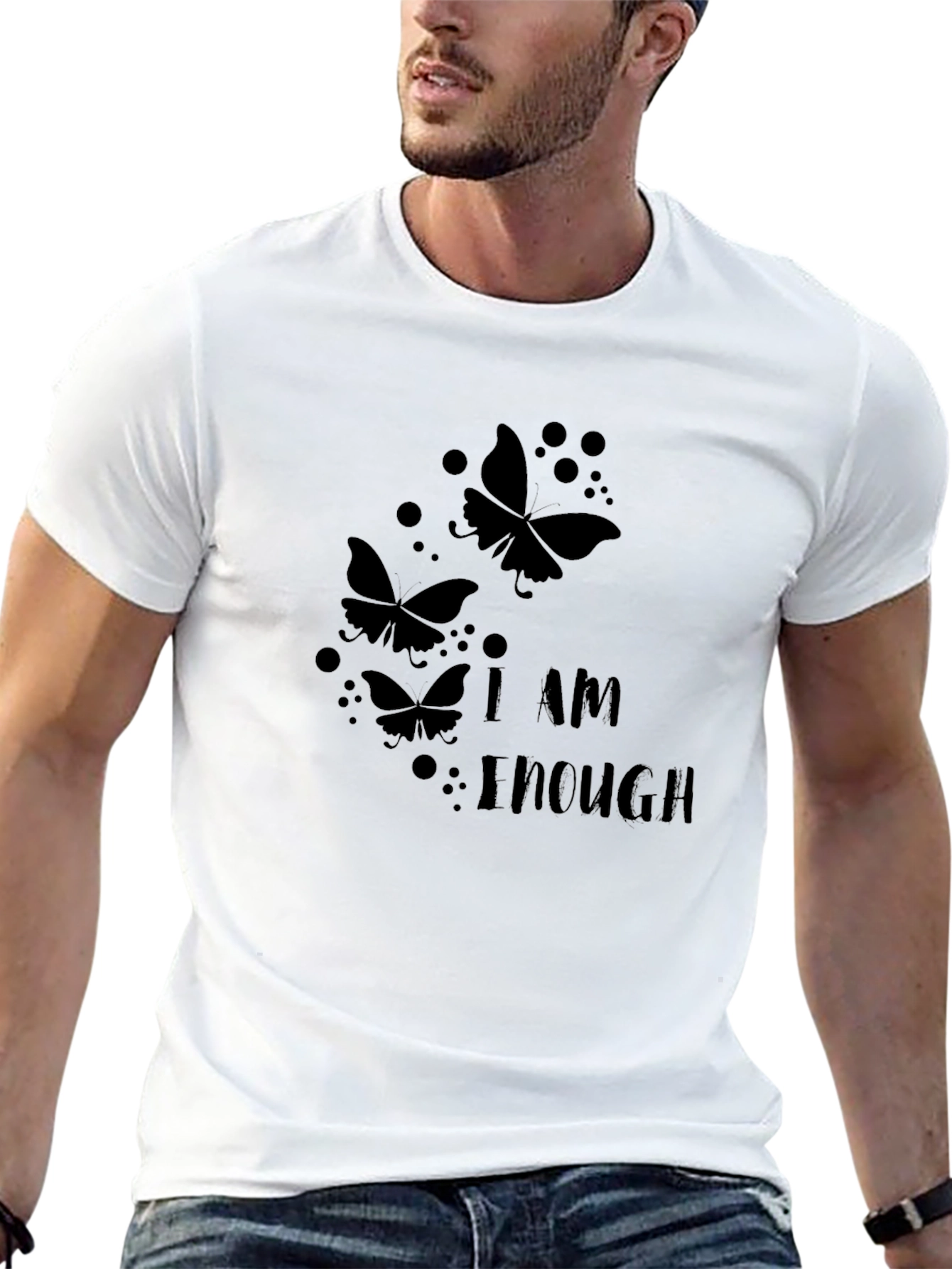 I Am Enough Butterfly Graphic T-Shirt - 13
