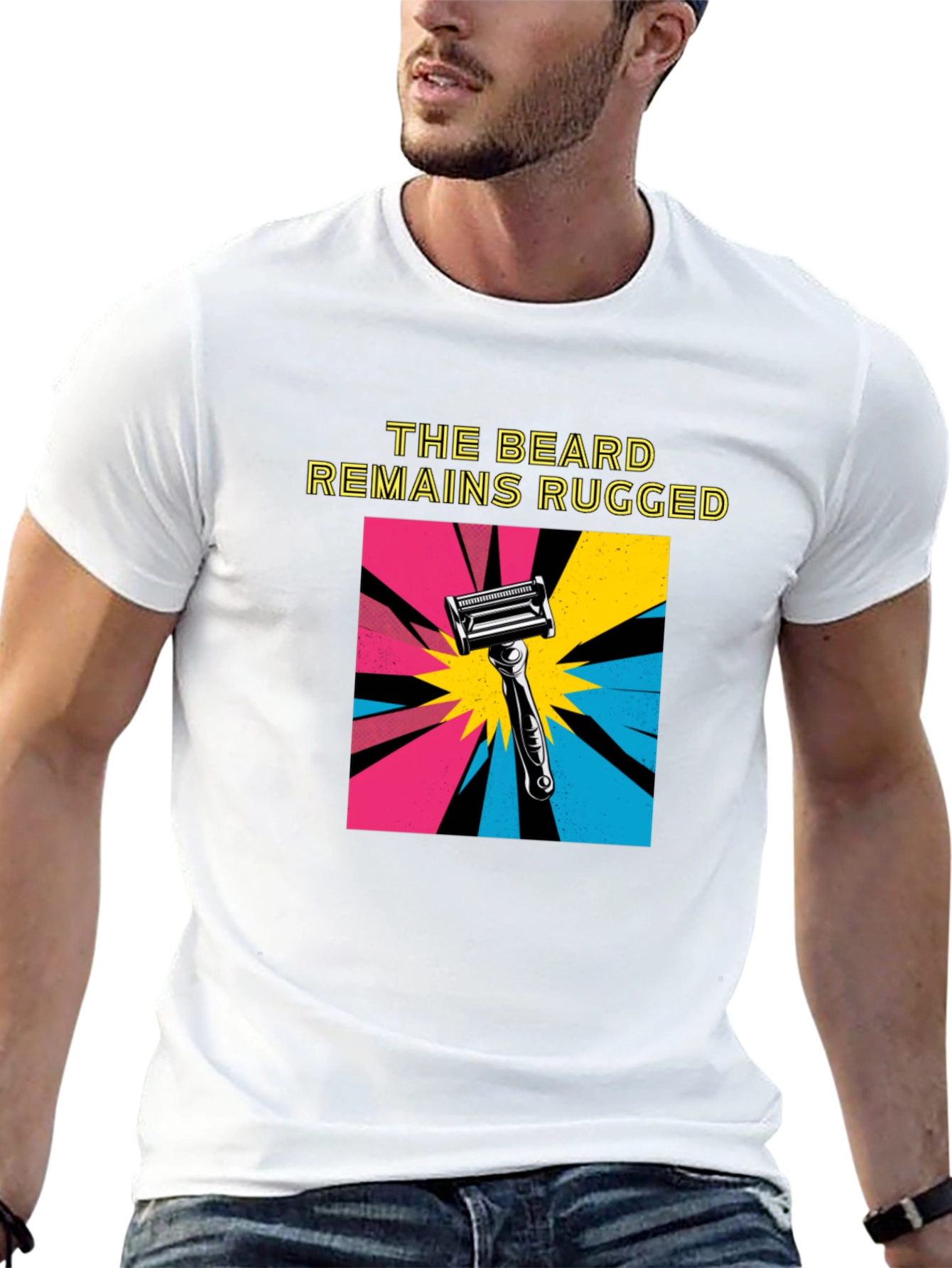 Black The Beard Remains Rugged T-Shirt - Black view 13